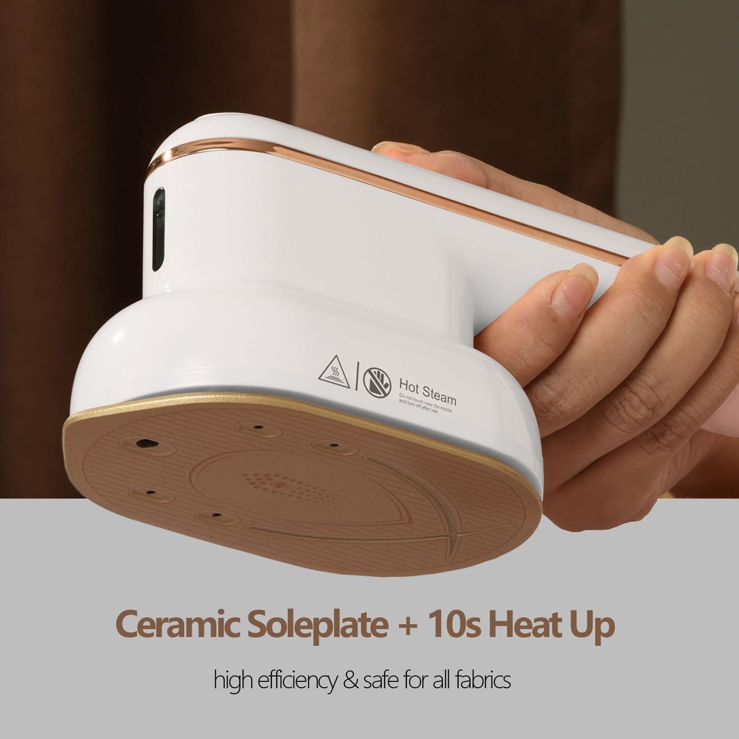 YIKA Steamer for Clothes & Travel Iron - Large Heat Panel, Dry/Wet Steaming, Horizontal/Vertical Use, 1.1lbs Mini Handheld Fabric Wrinkle Remover for Home, Office, and Travel