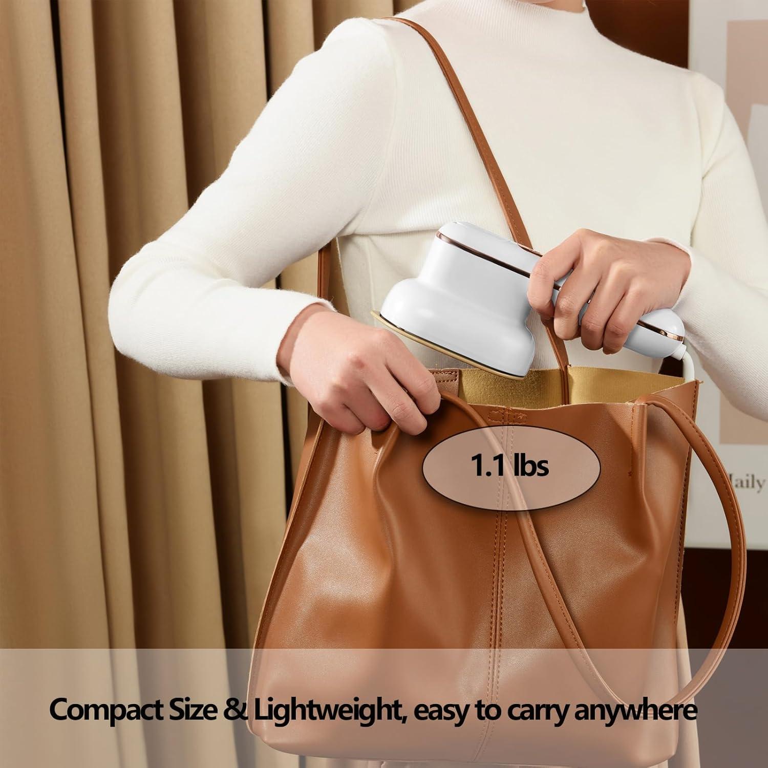 YIKA Steamer for Clothes & Travel Iron - Large Heat Panel, Dry/Wet Steaming, Horizontal/Vertical Use, 1.1lbs Mini Handheld Fabric Wrinkle Remover for Home, Office, and Travel