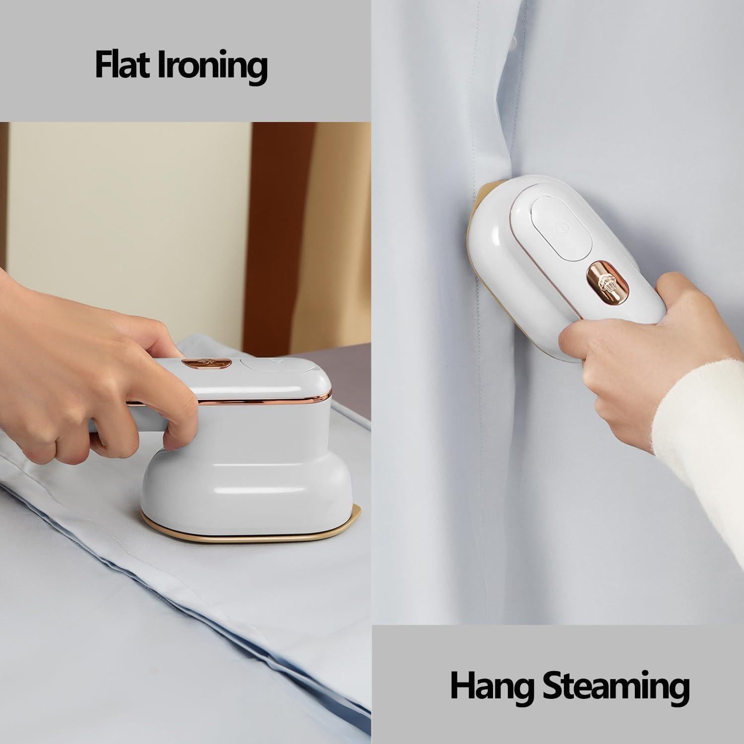 YIKA Steamer for Clothes & Travel Iron - Large Heat Panel, Dry/Wet Steaming, Horizontal/Vertical Use, 1.1lbs Mini Handheld Fabric Wrinkle Remover for Home, Office, and Travel