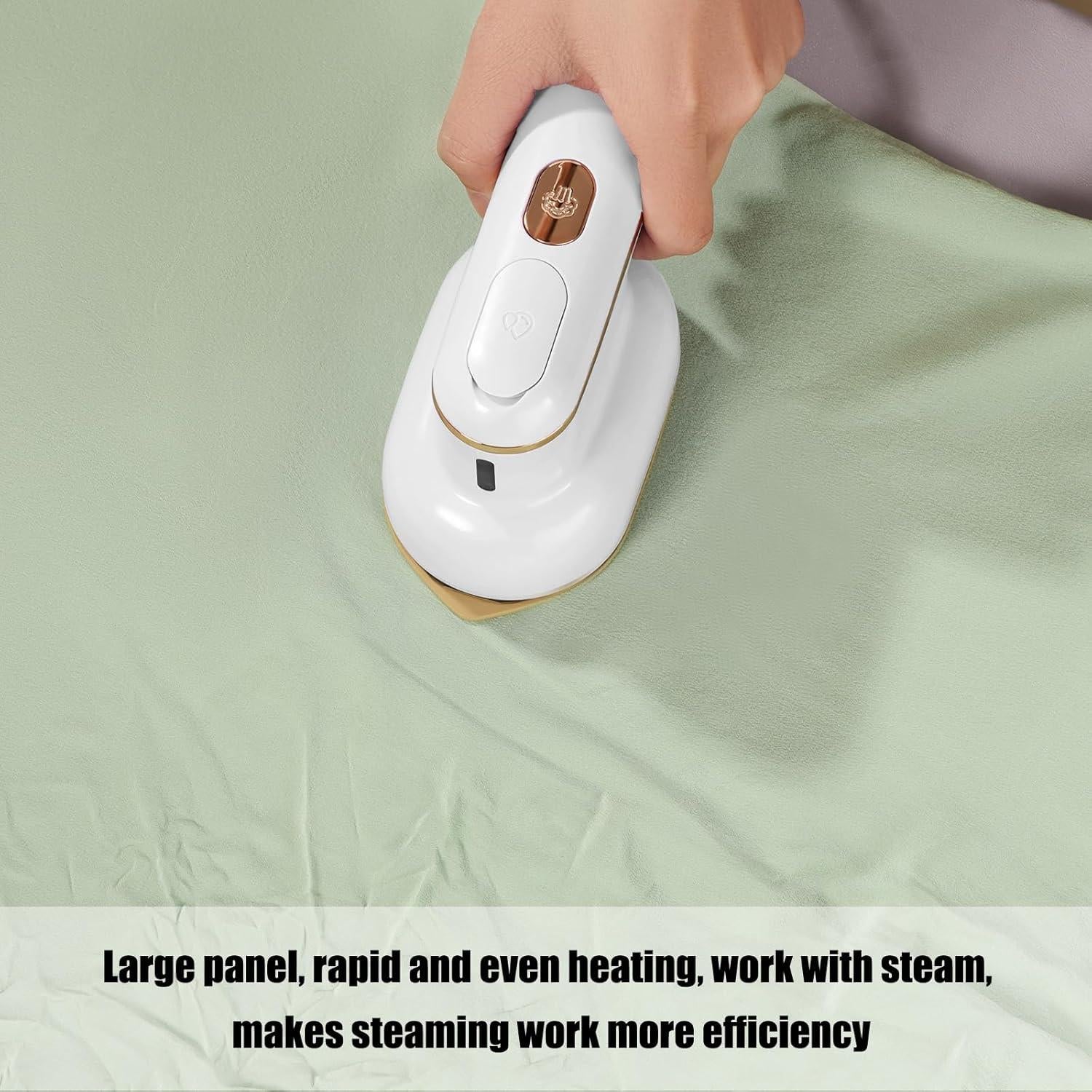 YIKA Steamer for Clothes & Travel Iron - Large Heat Panel, Dry/Wet Steaming, Horizontal/Vertical Use, 1.1lbs Mini Handheld Fabric Wrinkle Remover for Home, Office, and Travel