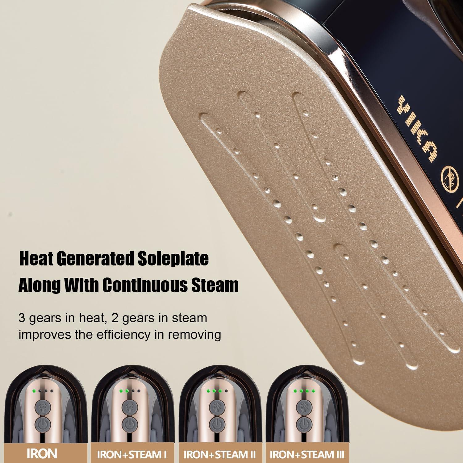 YIKA Clothes Steamer & Iron 2-in-1, Handheld Clothing Fabric Wrinkle Removal, 300ml Water Tank, Large Alloy Soleplate, Lightweight Small Garment Steamer for Home or Travel