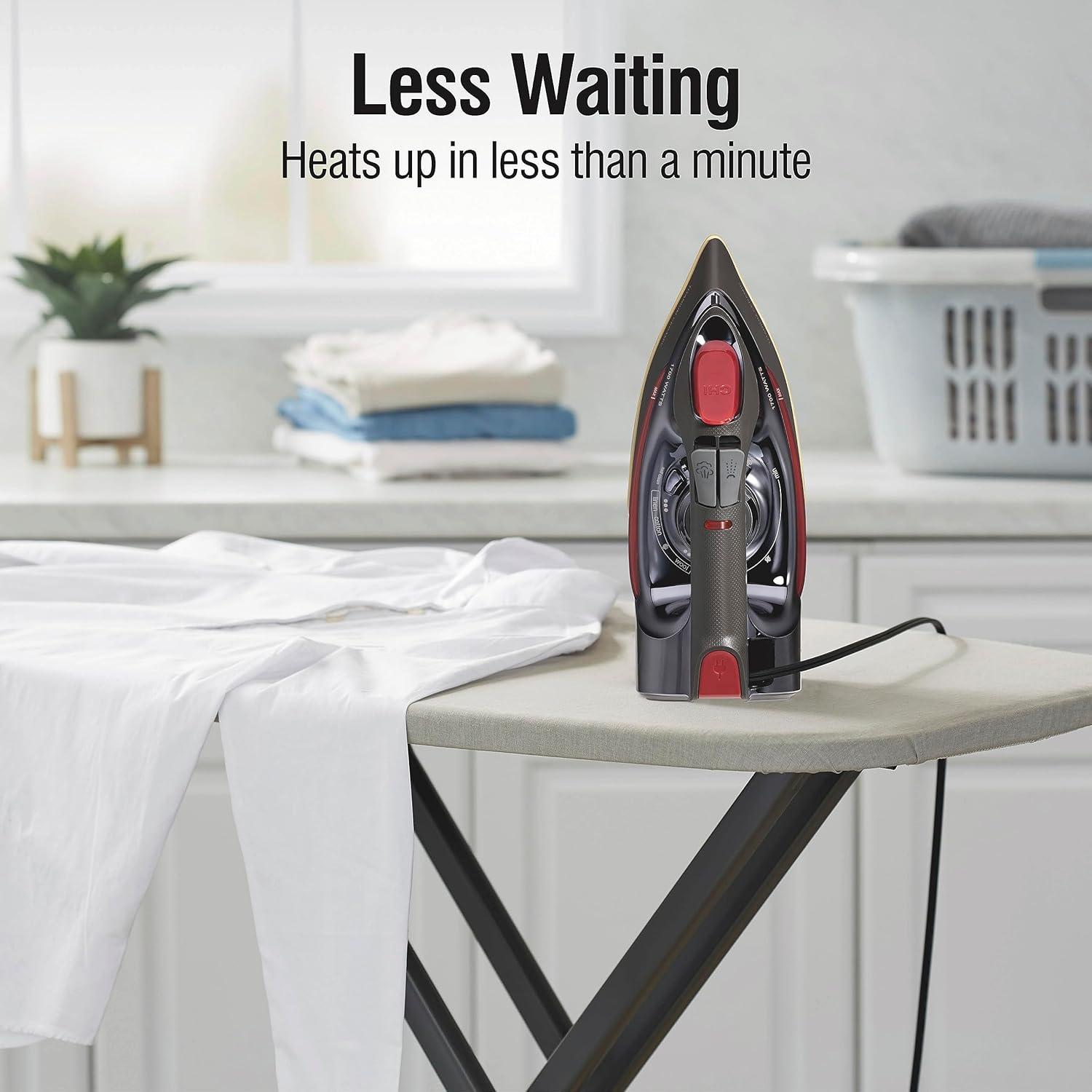 Plancha de Vapor CHI 1700W con Cable Retráctil 2.4m Profesional