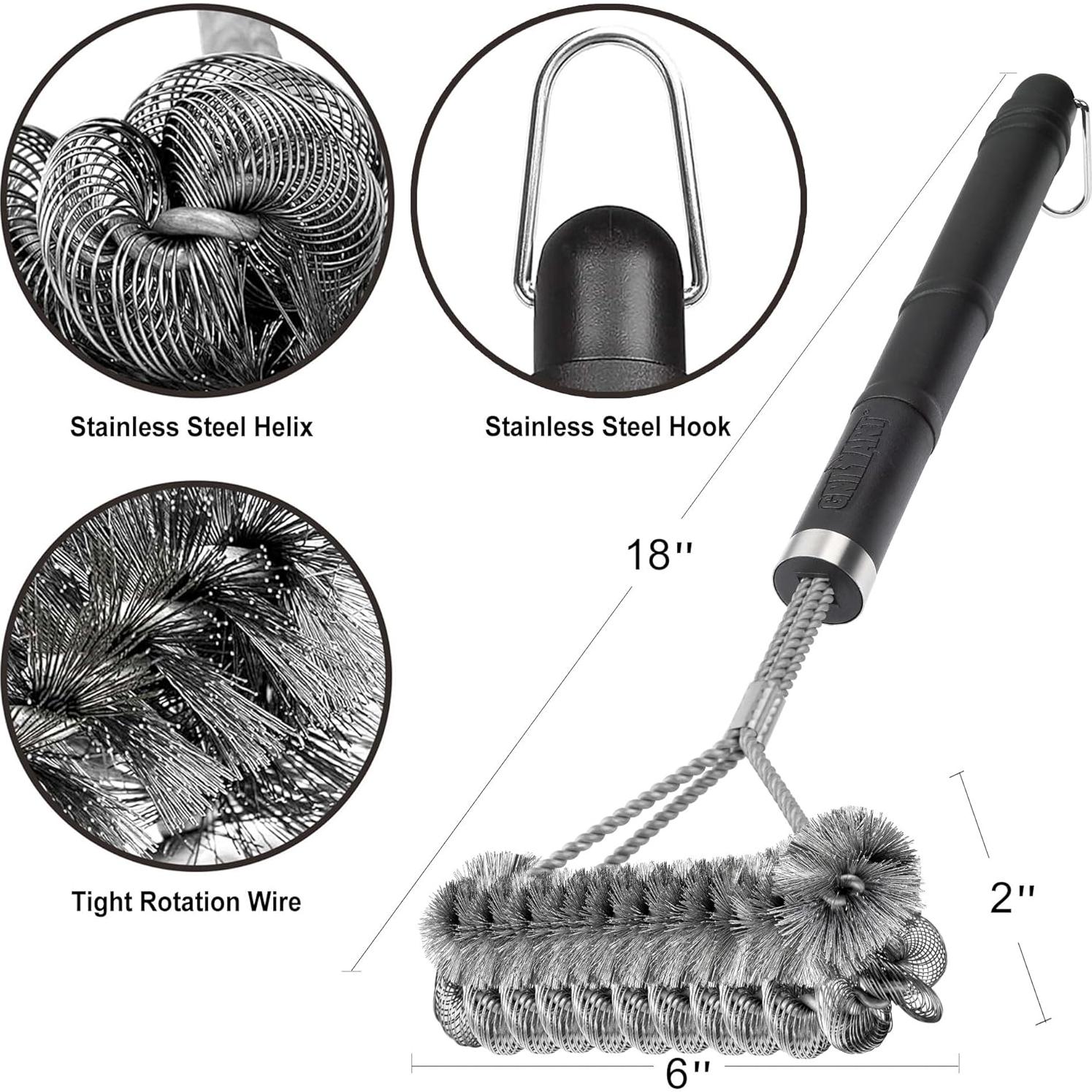 Cepillo para Parrilla GRILLART 2 en 1 Acero Inoxidable 45,72 cm