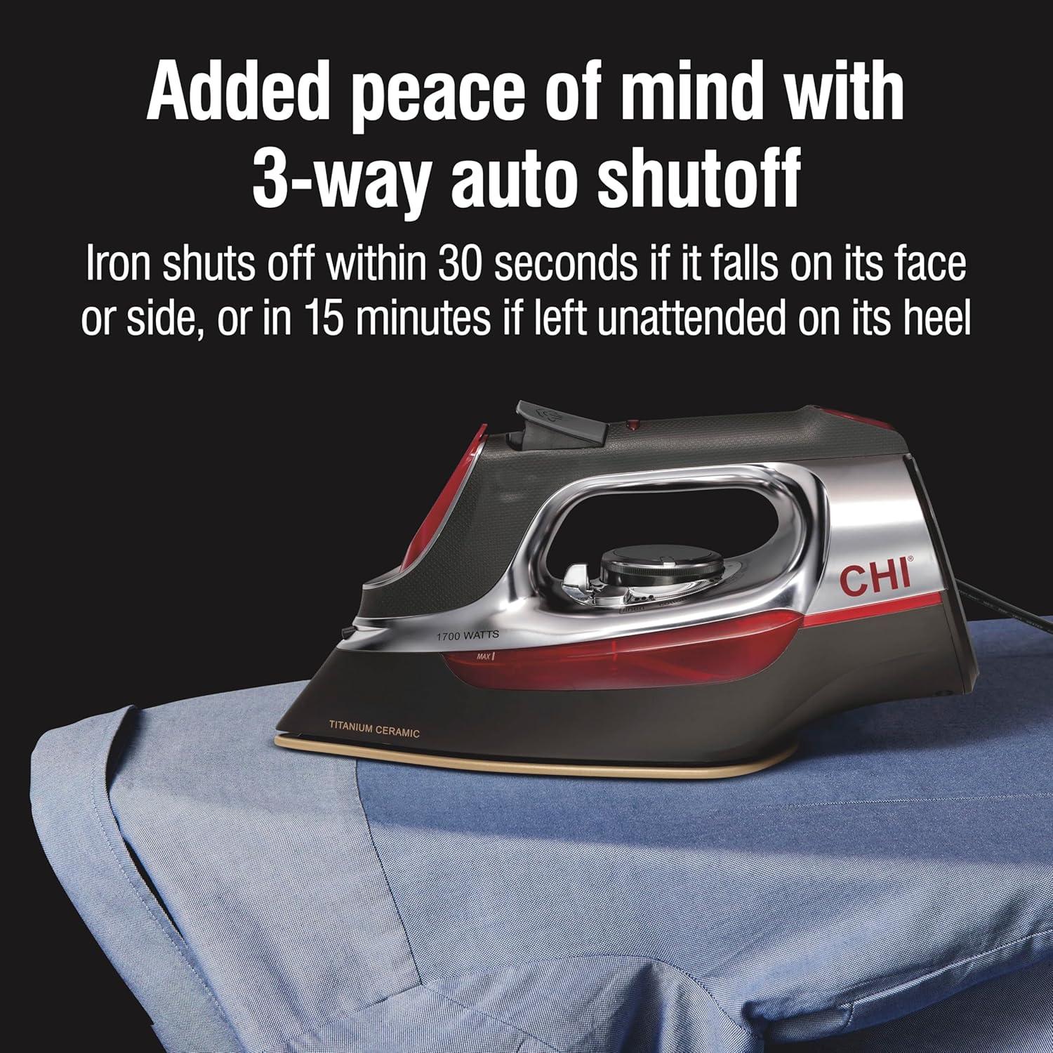 Plancha de Vapor CHI 1700W con Cable Retráctil 2.44m