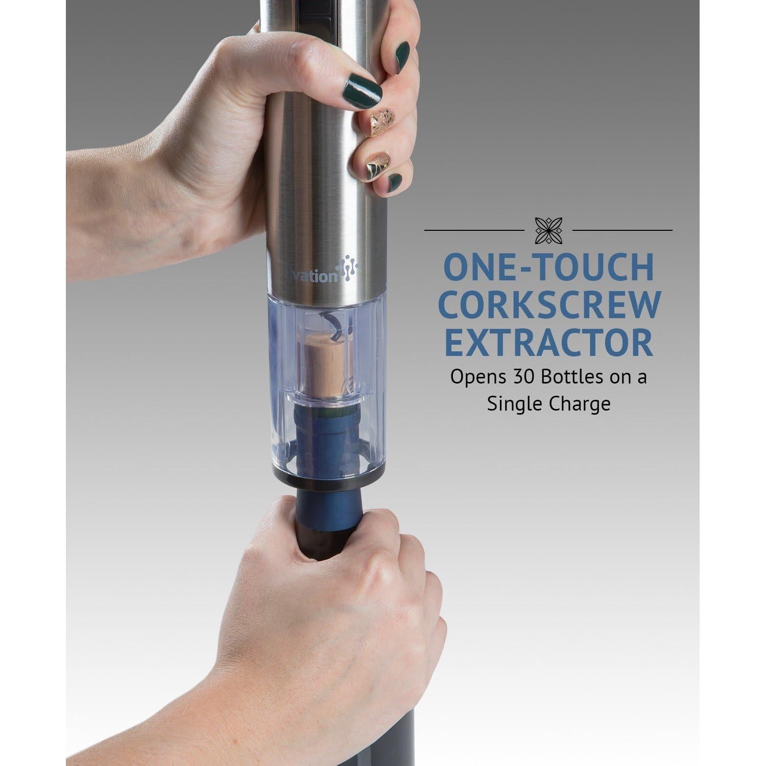 Juego de Vino Eléctrico Ivation - Sacacorchos y Aerador