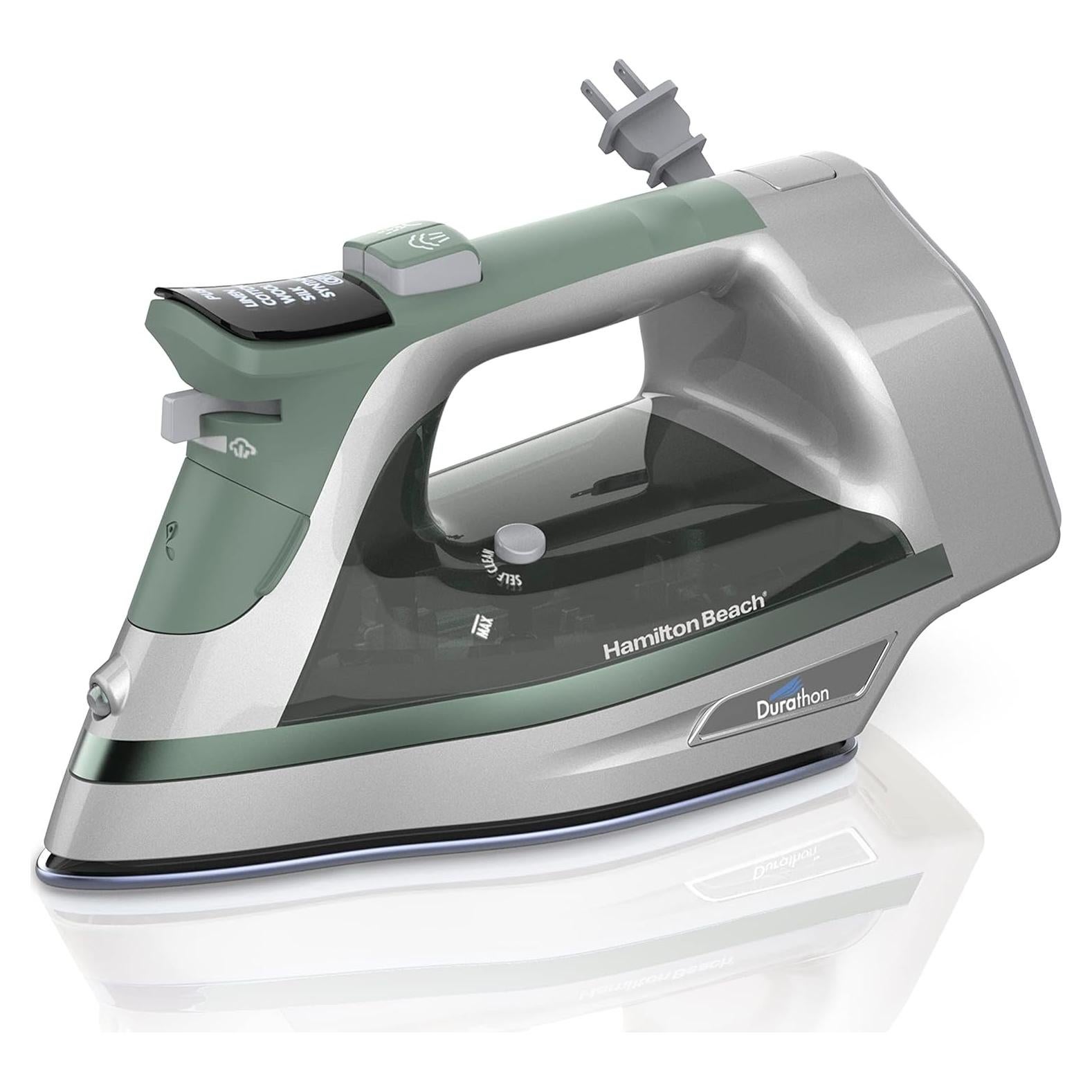 Plancha de Vapor Hamilton Beach 1800W con Suela Durathon Verde