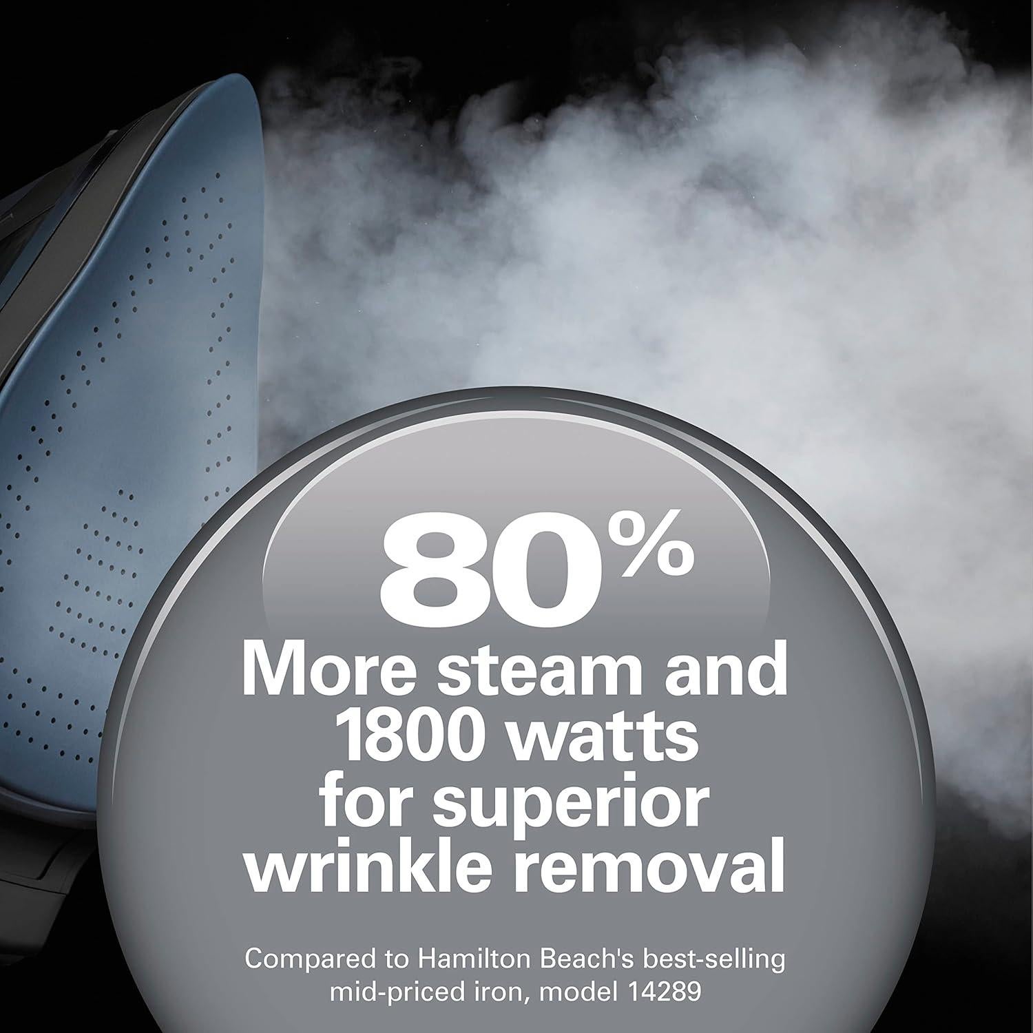 Plancha de Vapor Hamilton Beach 1800W con Suela Durathon Verde