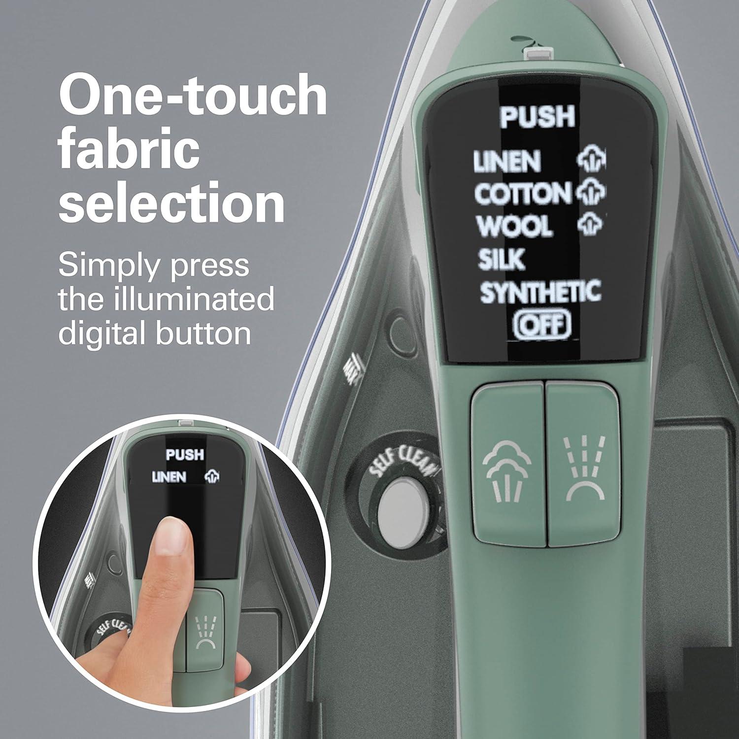 Plancha de Vapor Hamilton Beach 1800W con Suela Durathon Verde