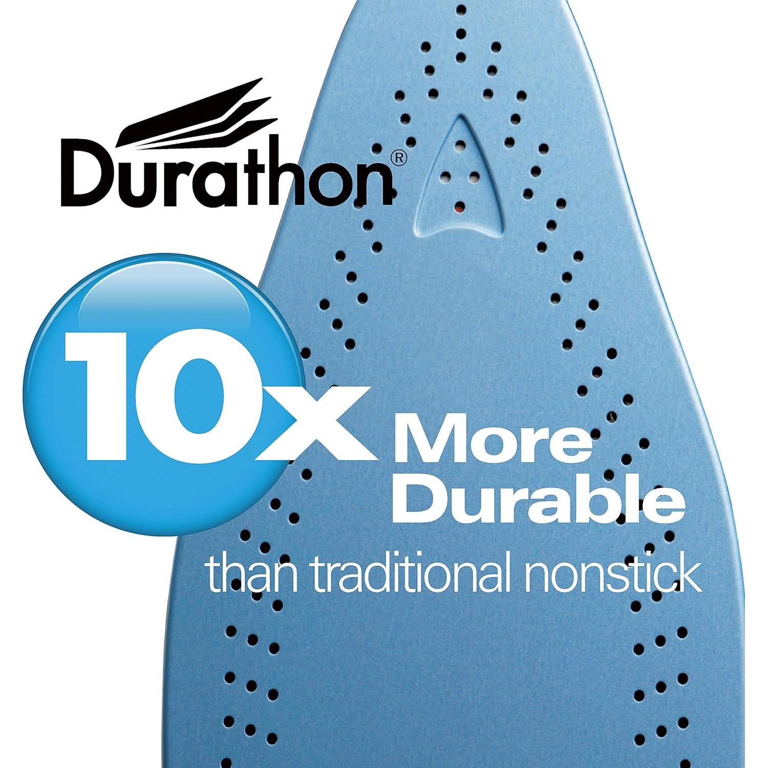 Steam Iron & Vertical Steamer for Clothes with Scratch-Resistant Soleplate, Adjustable Steam Settings + 8’ Cord Wrap, 3-Way Auto Shutoff, Anti-Drip, Self-Cleaning, 1500 Watts, Blue