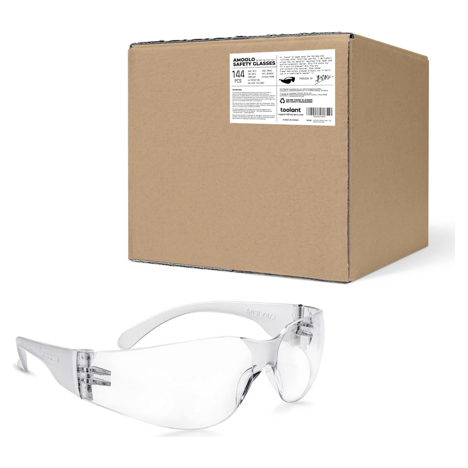 Gafas de Seguridad Amoolo Claras Adulto Paquete 144