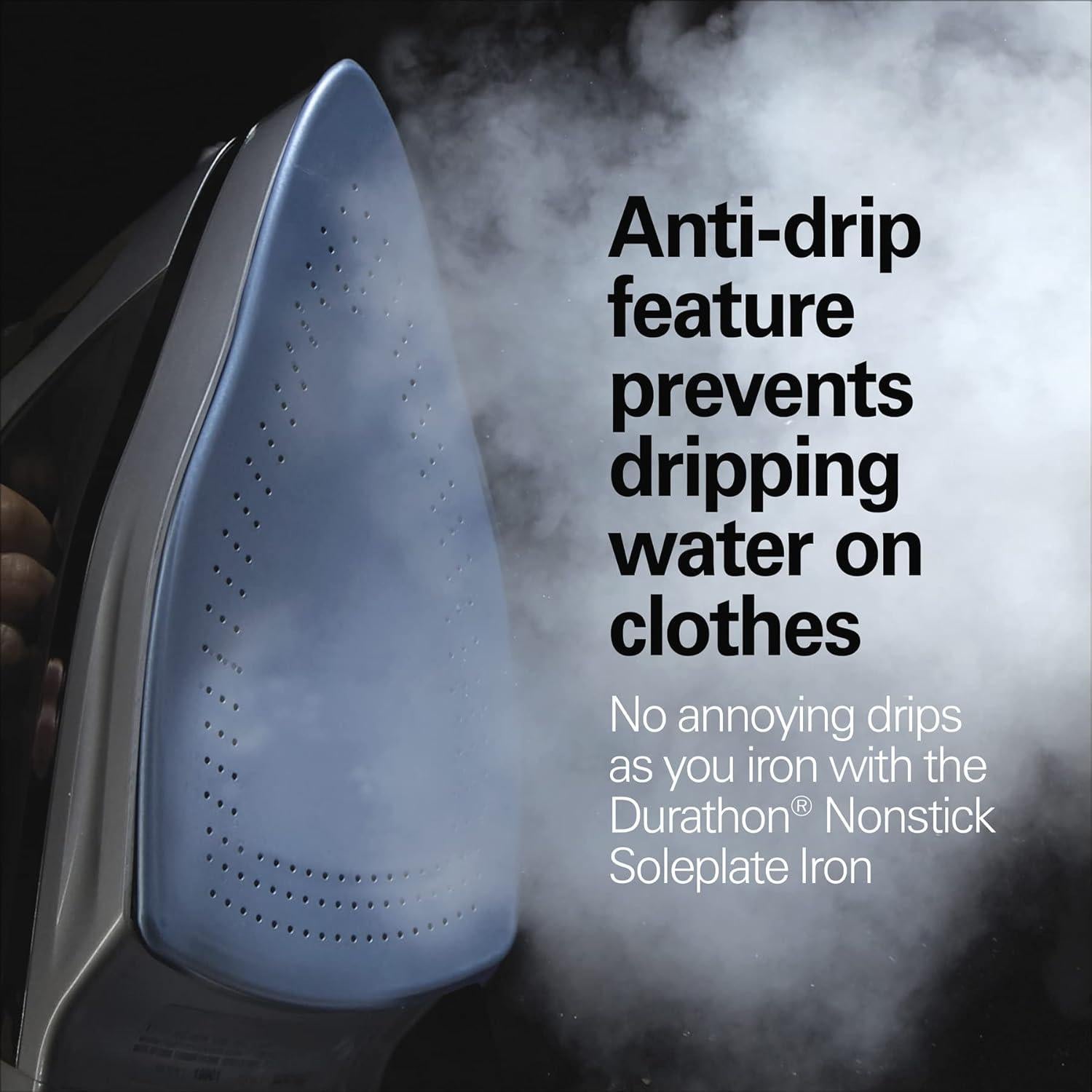 Plancha de Vapor Hamilton Beach 1700W con Suela Durathon Plata