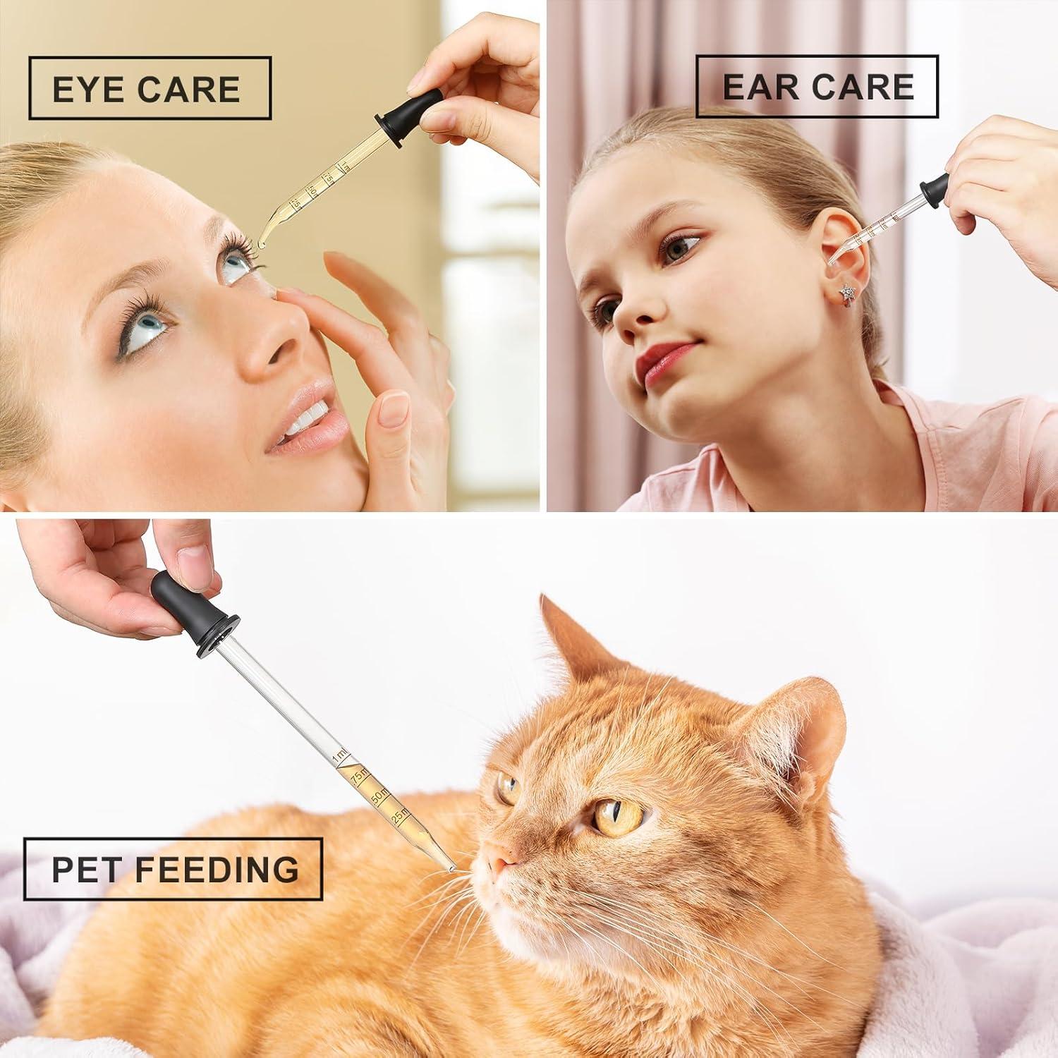 Paquete de 4 goteros de vidrio 1 mL - Punta larga y corta