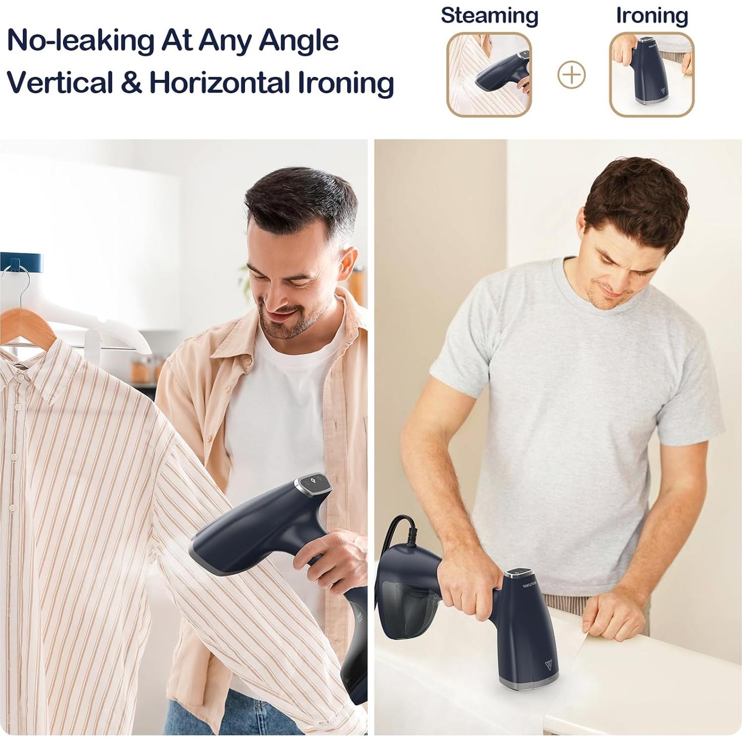 Vaporizador de Ropa Portátil BEAUTURAL 1500W 250ml Calentamiento 25s