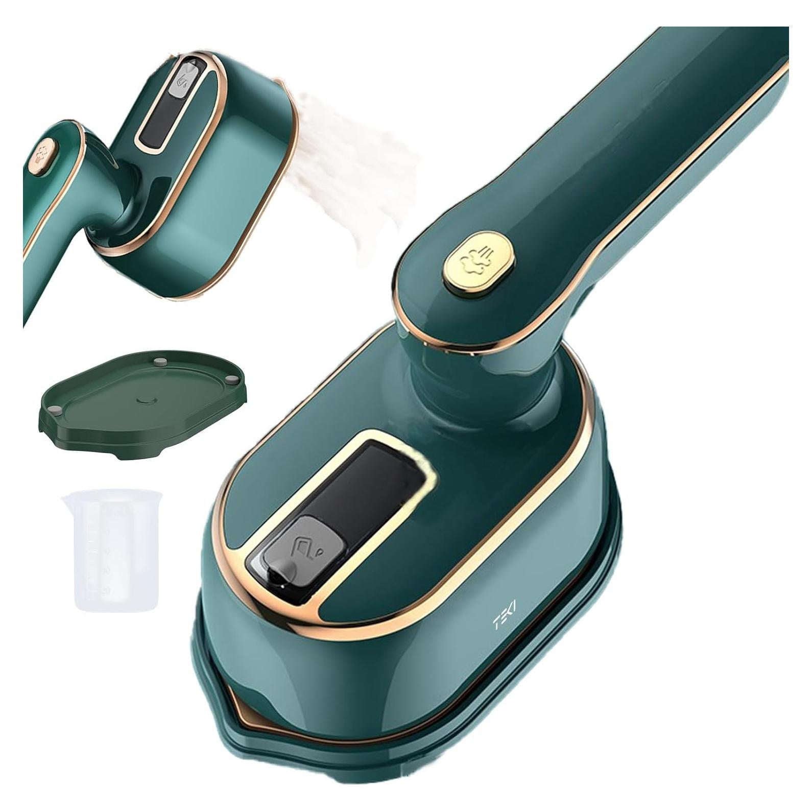 Plancha de Vapor de Viaje TEKI 1000W Compacta 100ml Verde