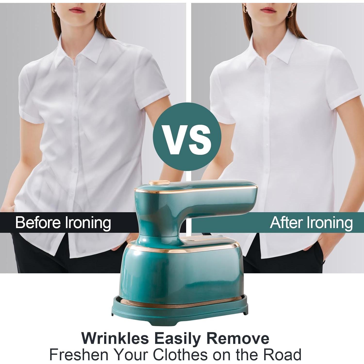 Plancha de Vapor de Viaje TEKI 1000W Compacta 100ml Verde