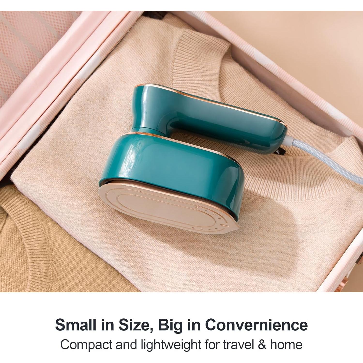 Plancha de Vapor de Viaje TEKI 1000W Compacta 100ml Verde