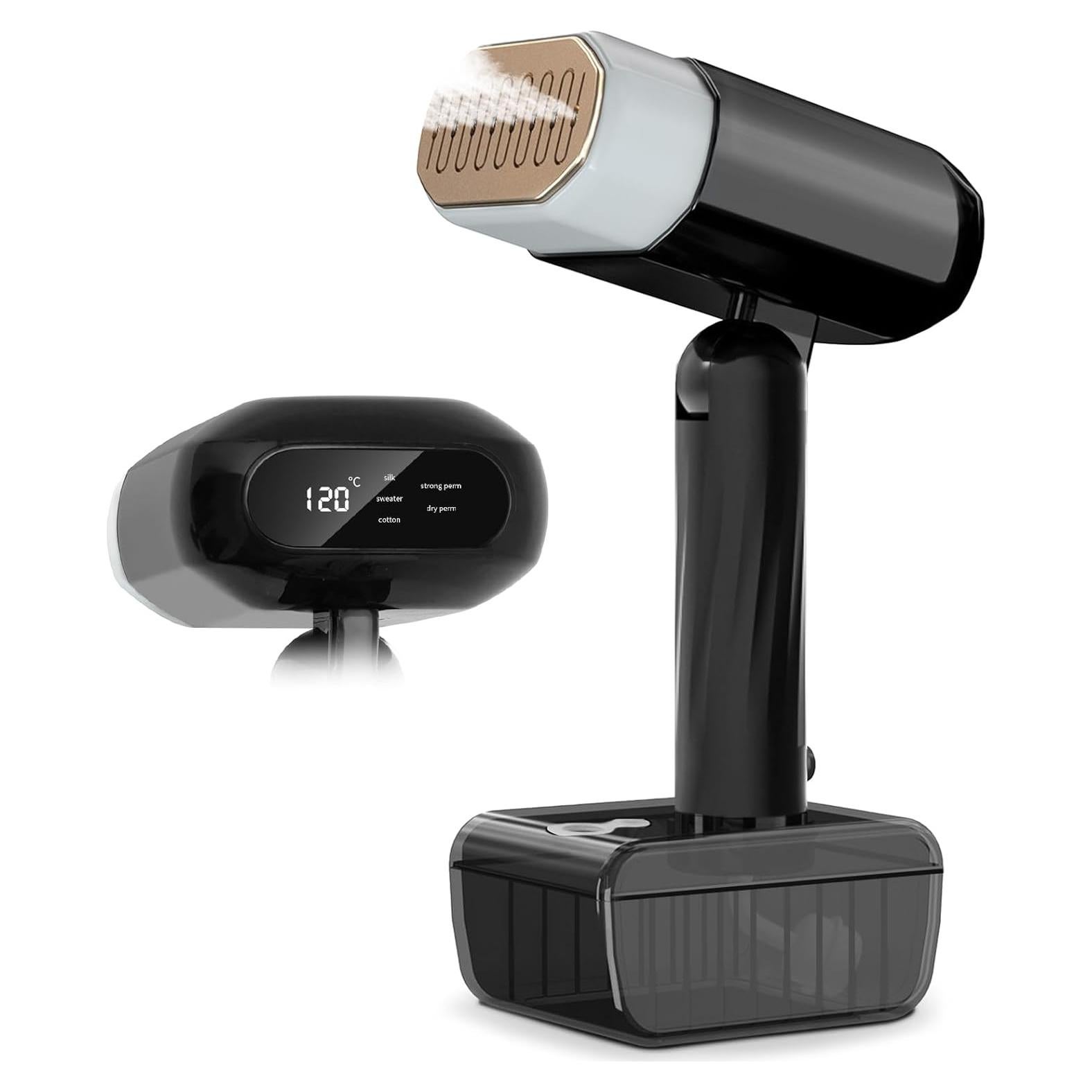 2025 Upgrade Steamer for Clothes, 2 in 1 Iron & Steamer for Quick Wrinkle Removal, 5 Adjustable Grades Temperature with LED Digital Display for Home, Office and Travel Use