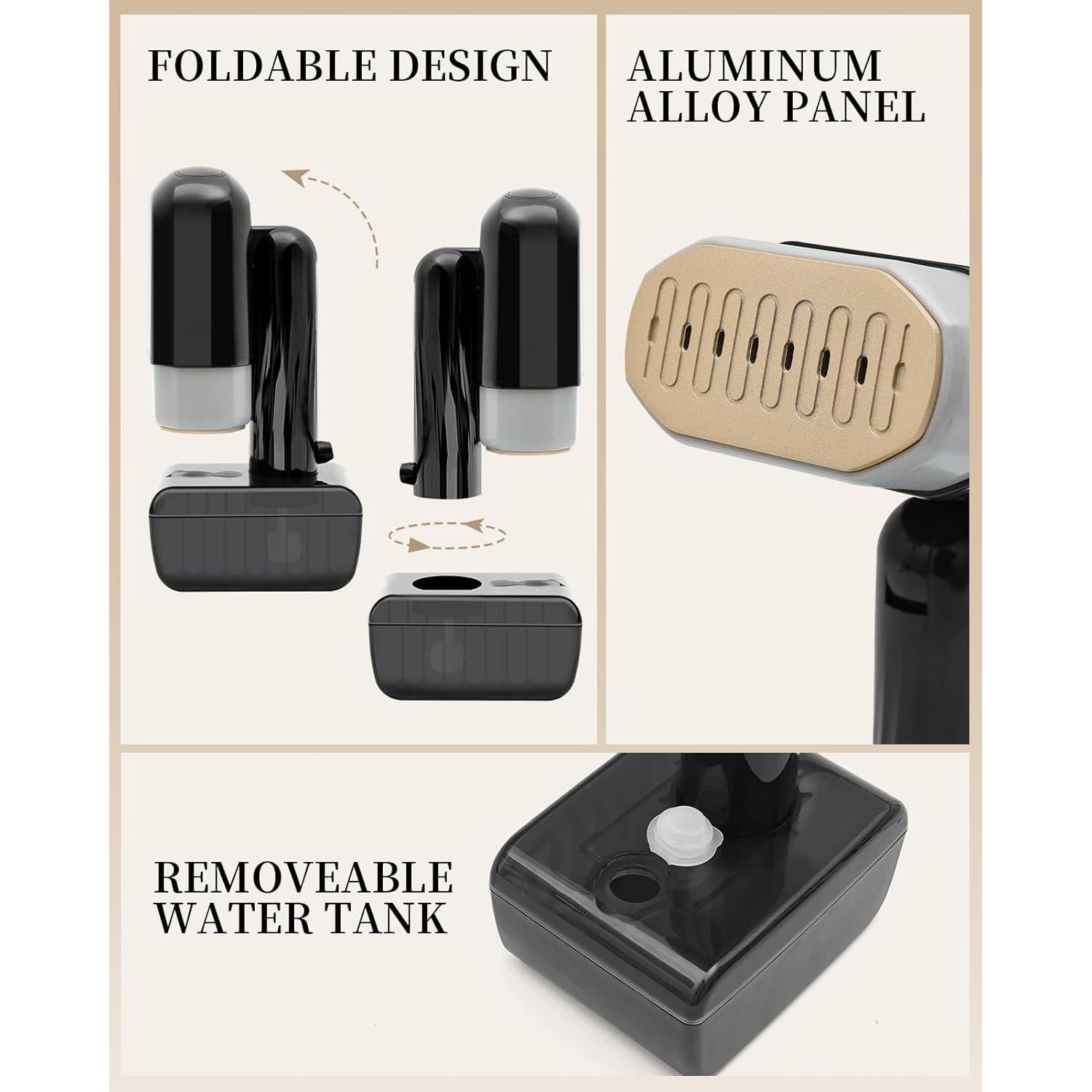 2025 Upgrade Steamer for Clothes, 2 in 1 Iron & Steamer for Quick Wrinkle Removal, 5 Adjustable Grades Temperature with LED Digital Display for Home, Office and Travel Use