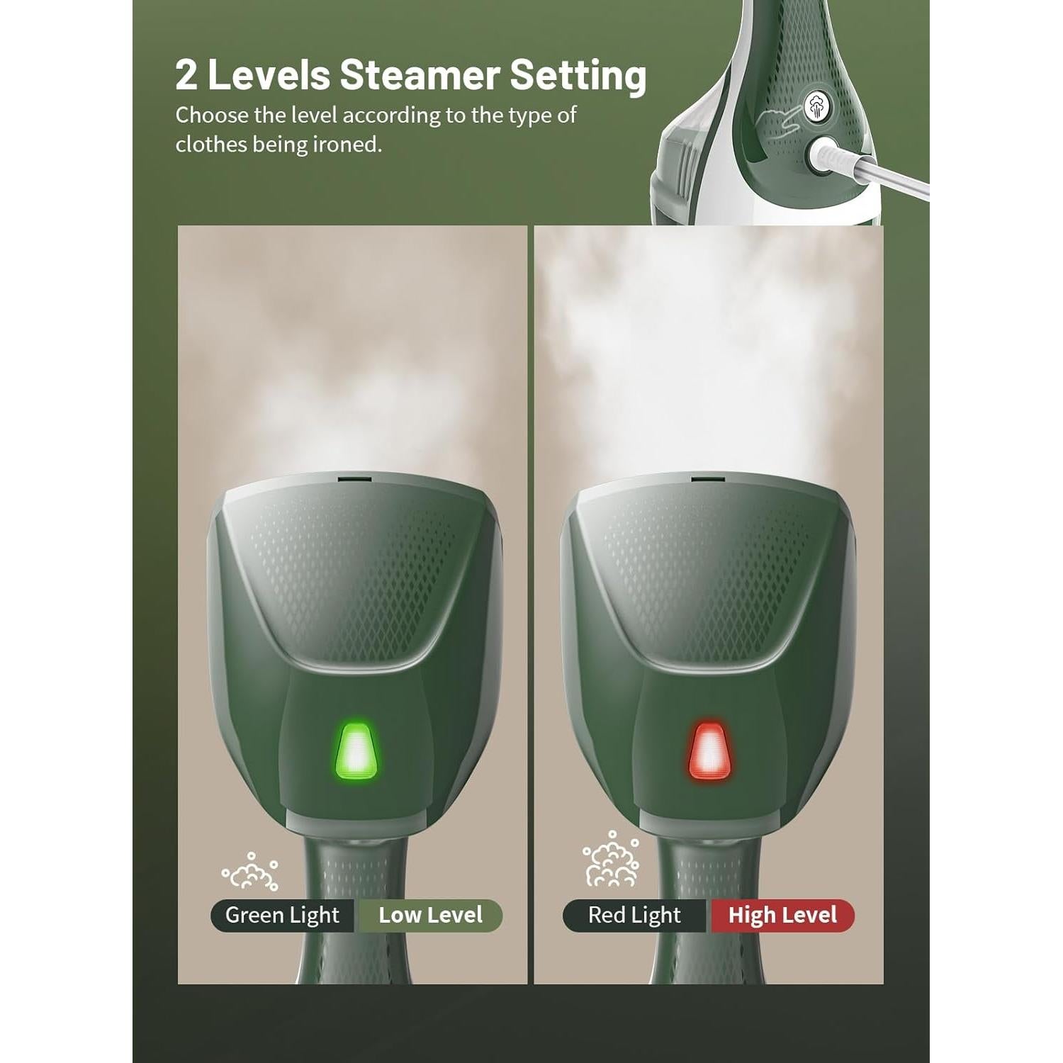 Vaporizador de Ropa KEENSTAR 1500W Portátil 250ml Verde