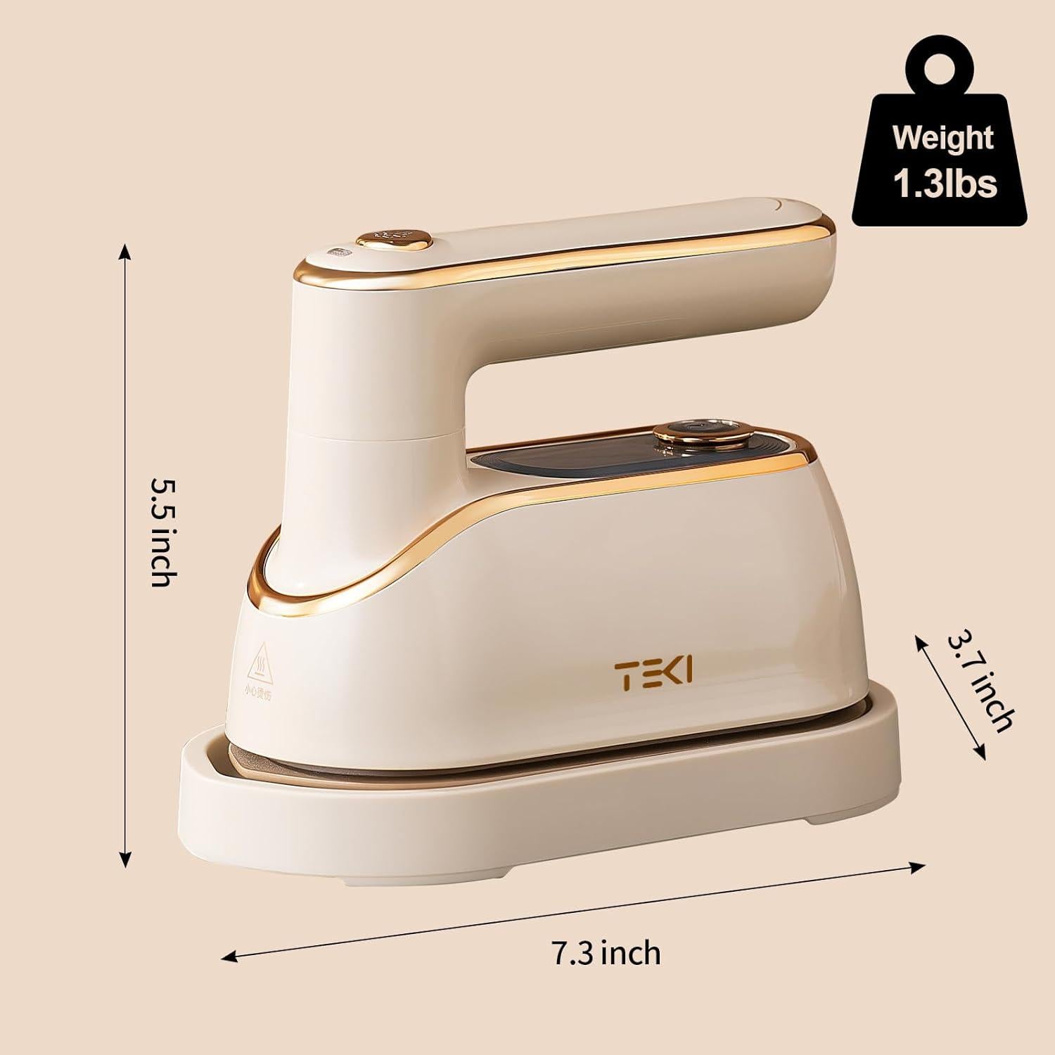 Plancha de Vapor Portátil TEKI 1200W 150ml Plegable para Ropa