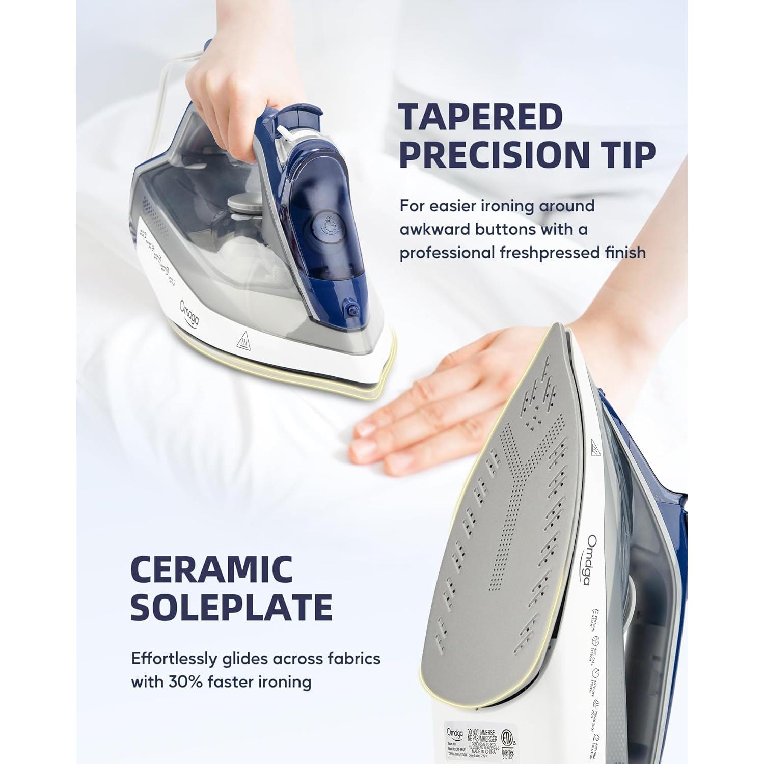 Plancha de vapor OMAIGA 1750W con suela de cerámica 400ml