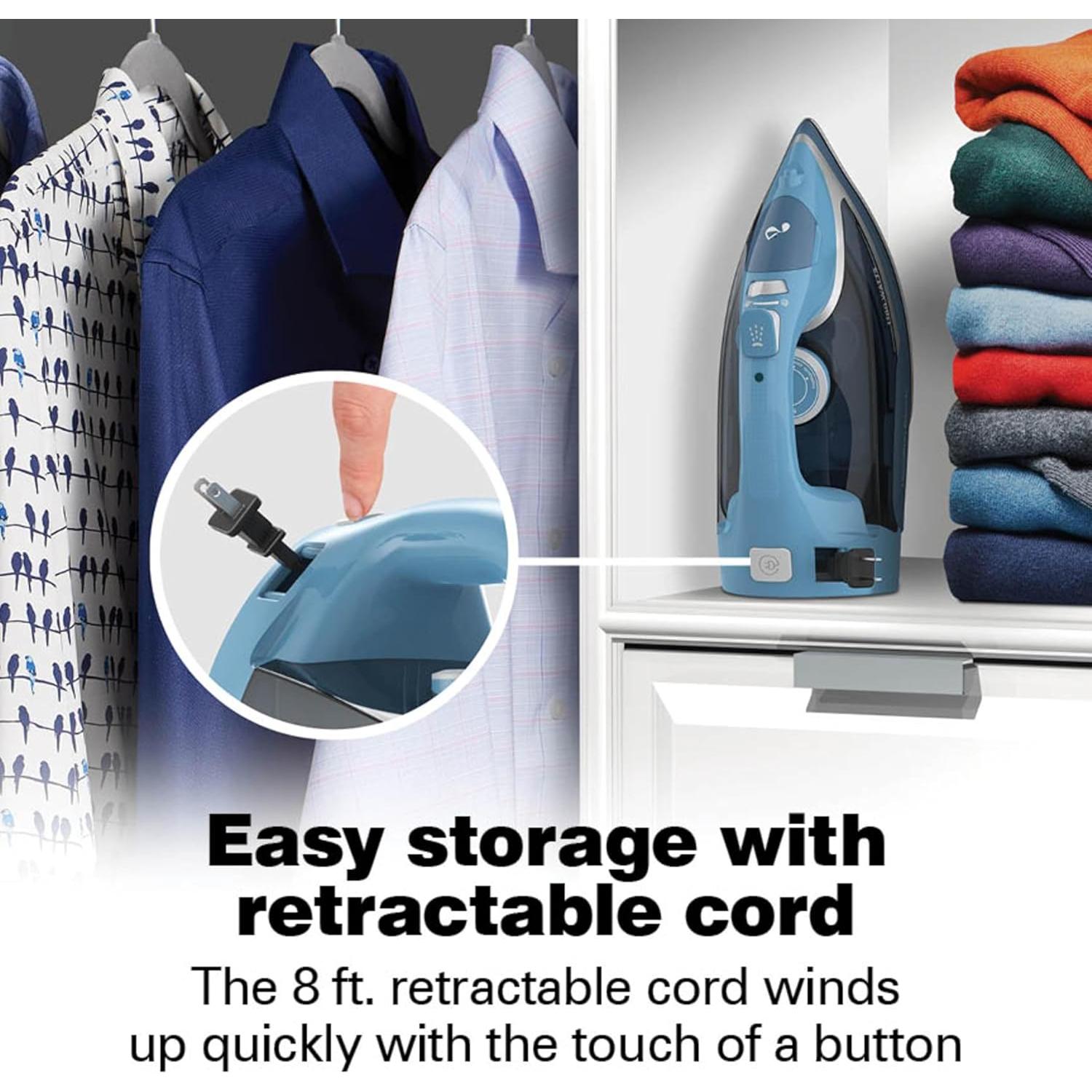 Plancha de Vapor Hamilton Beach 1700W con Suela de Acero Inoxidable