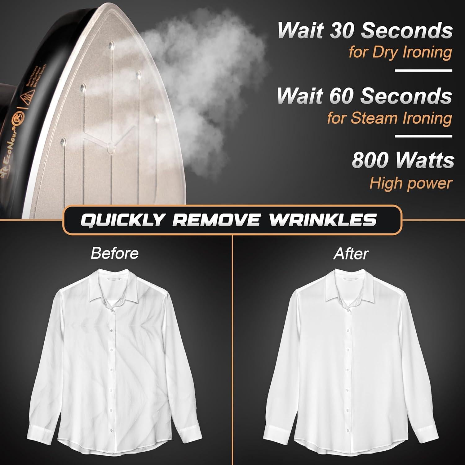 Plancha de Viaje EcoNour 2-en-1 Mini y Vaporizador Portátil