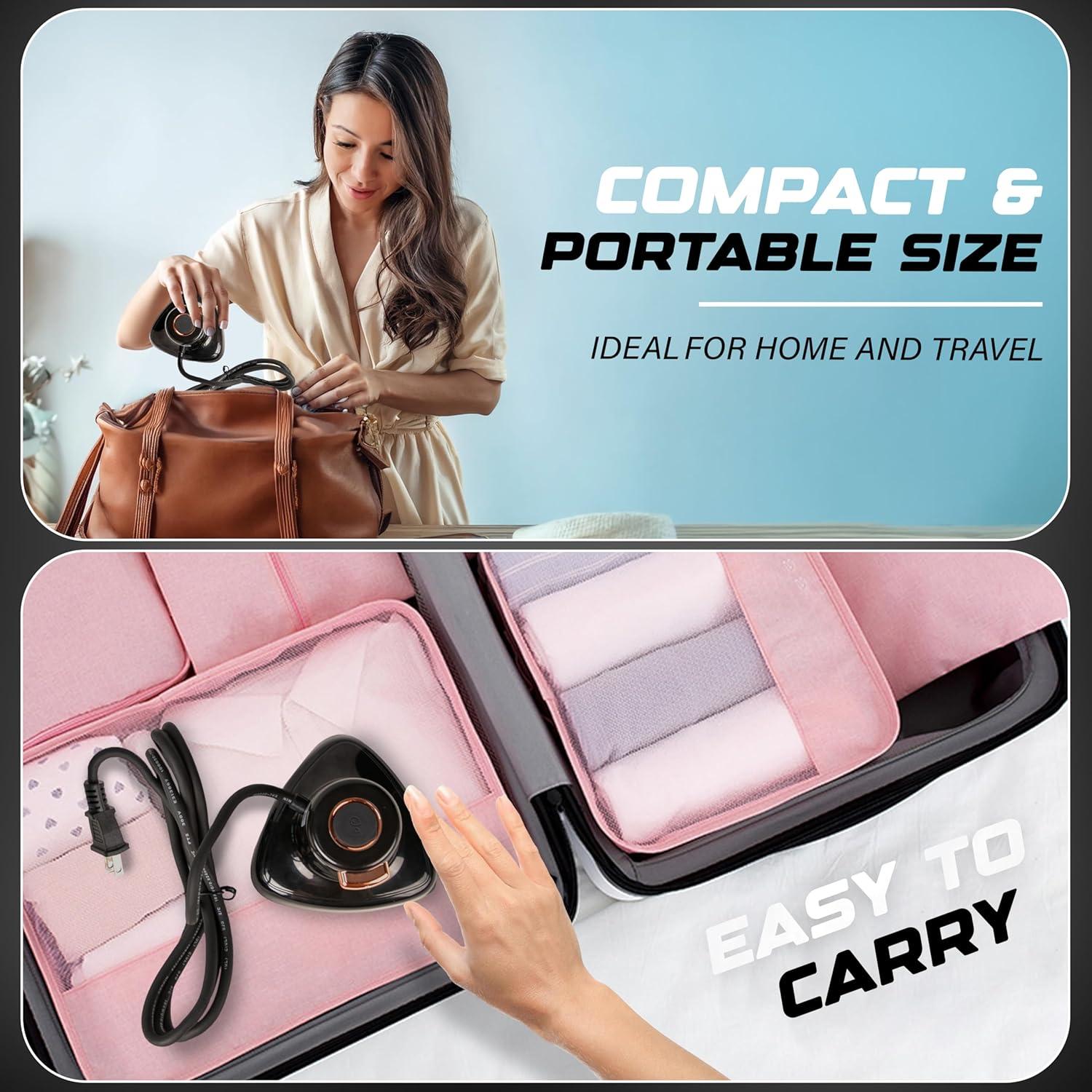 Plancha de Viaje EcoNour 2-en-1 Mini y Vaporizador Portátil