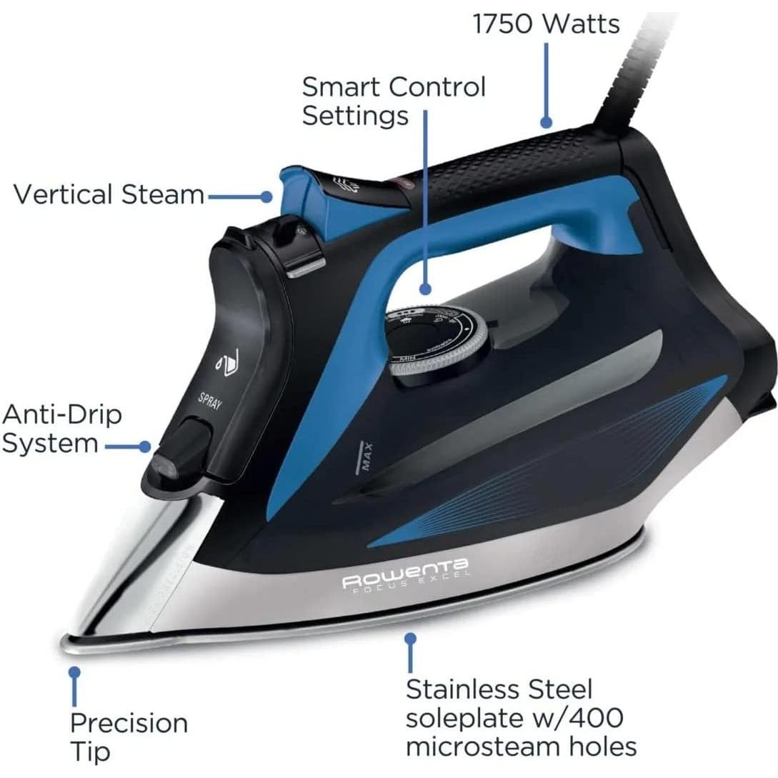 Plancha de vapor Rowenta DW5360 1750W Azul con suela de 400 agujeros