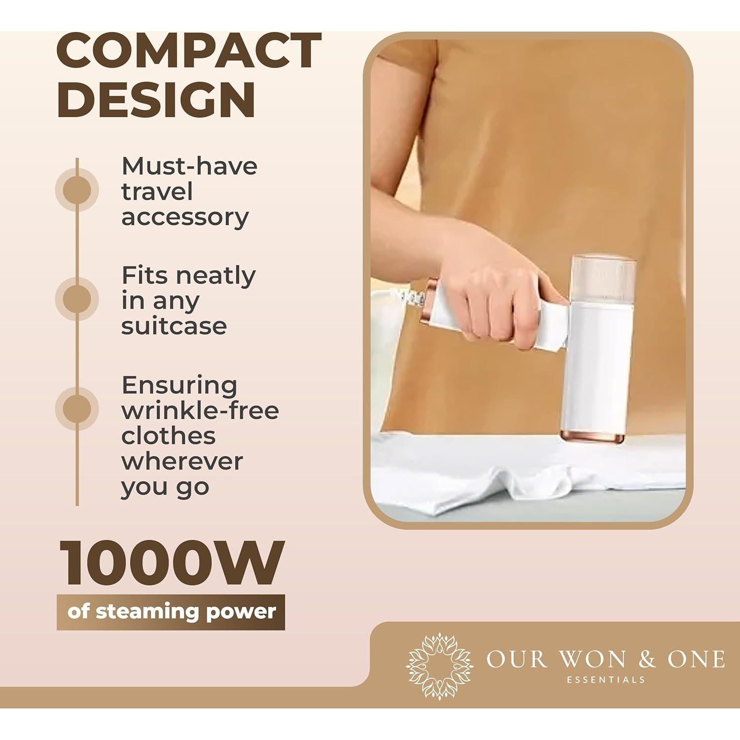 Vaporizador de Ropa Our Won & One 1000W Compacto Blanco