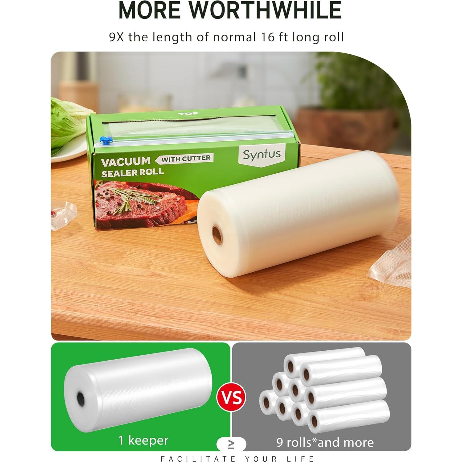 Rollo Sellador al Vacío Syntus 8" x 150' con Dispensador