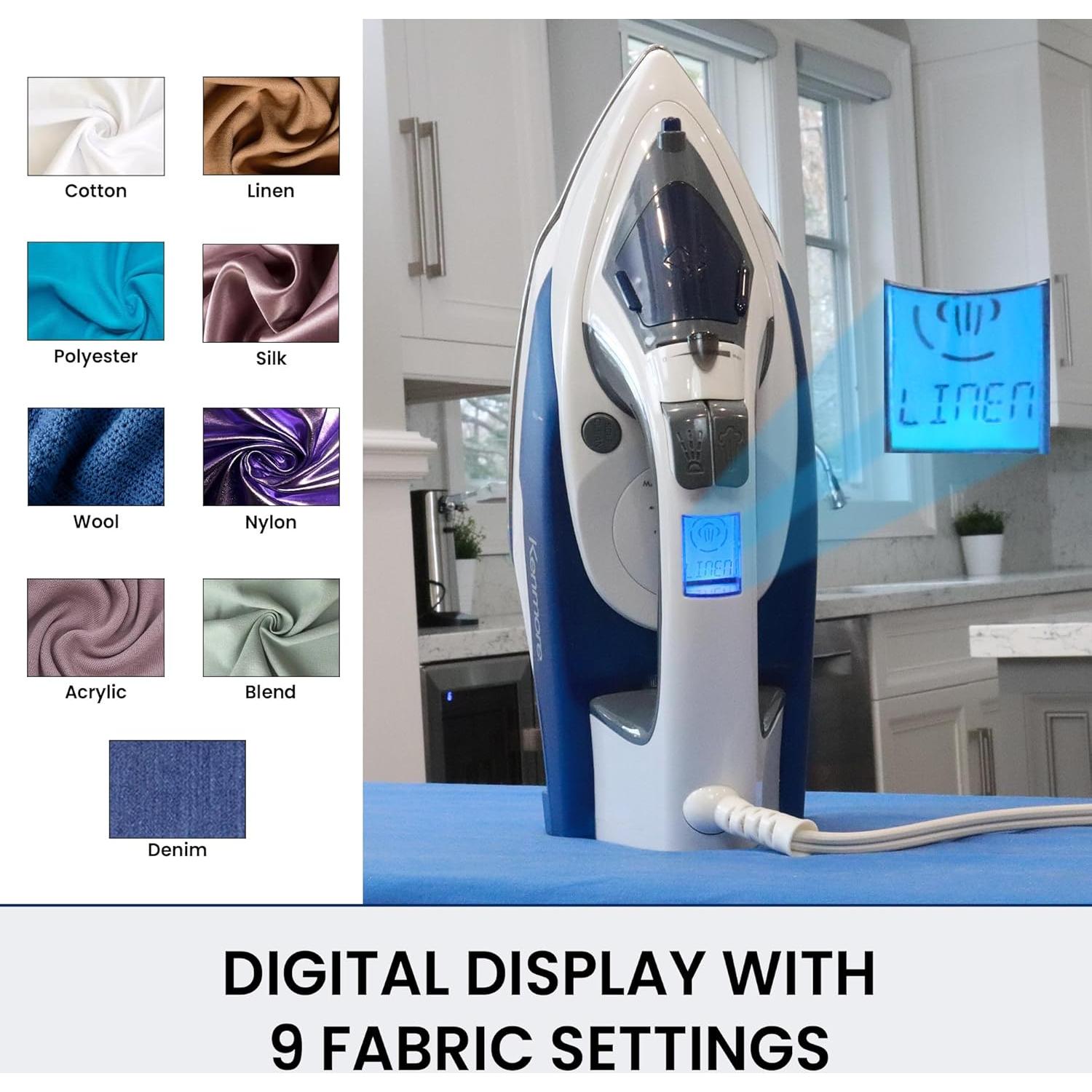 Plancha Digital de Vapor Kenmore 1725W Acero Inoxidable