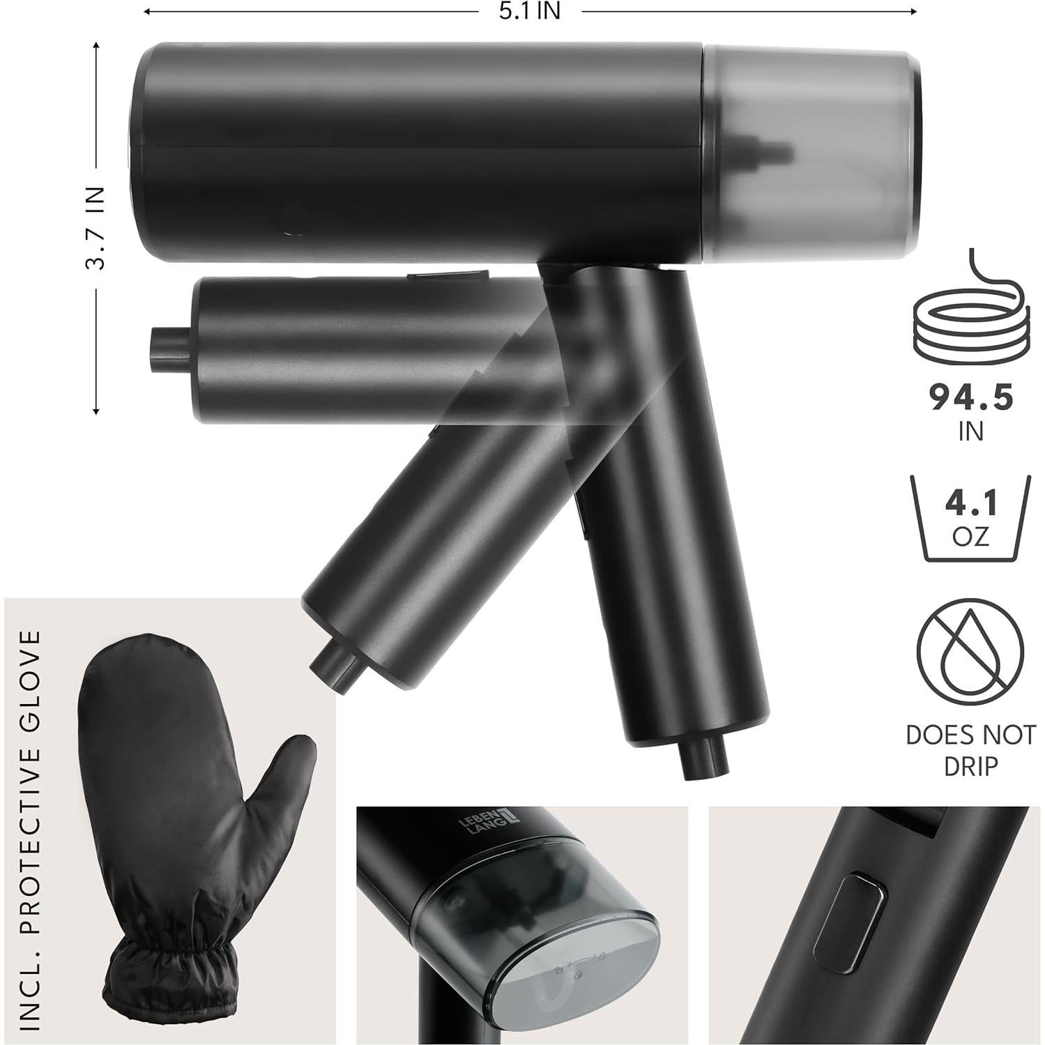 Plancha a vapor portátil LEBENLANG 900W 120ml 25s calentamiento