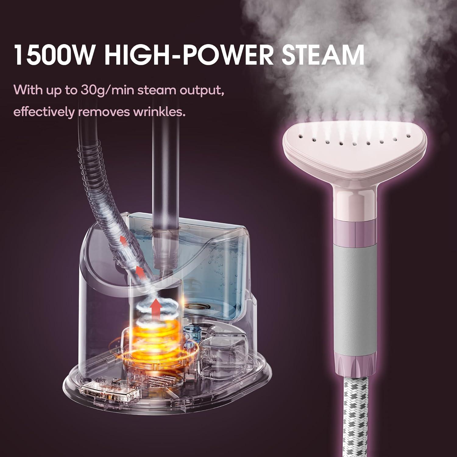 Vaporizador de Ropa de Pie Newbealer 1500W Rosa 1.7L