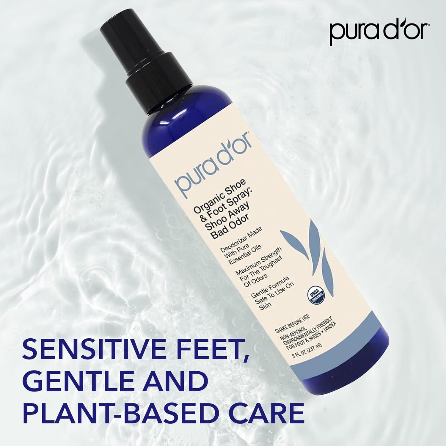 PURA D'OR Spray Orgánico Eliminador de Olores para Zapatos 240 ml