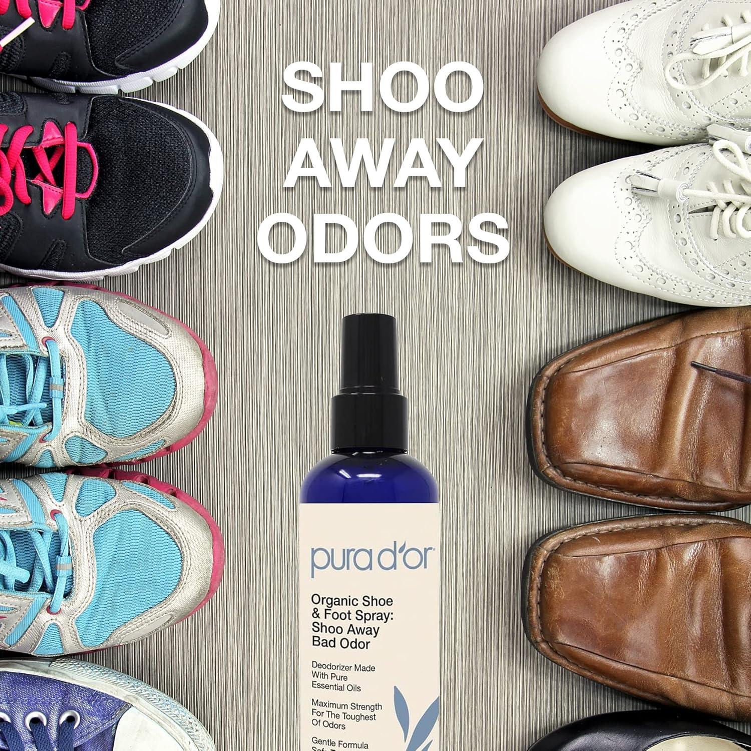 PURA D'OR Spray Orgánico Eliminador de Olores para Zapatos 240 ml