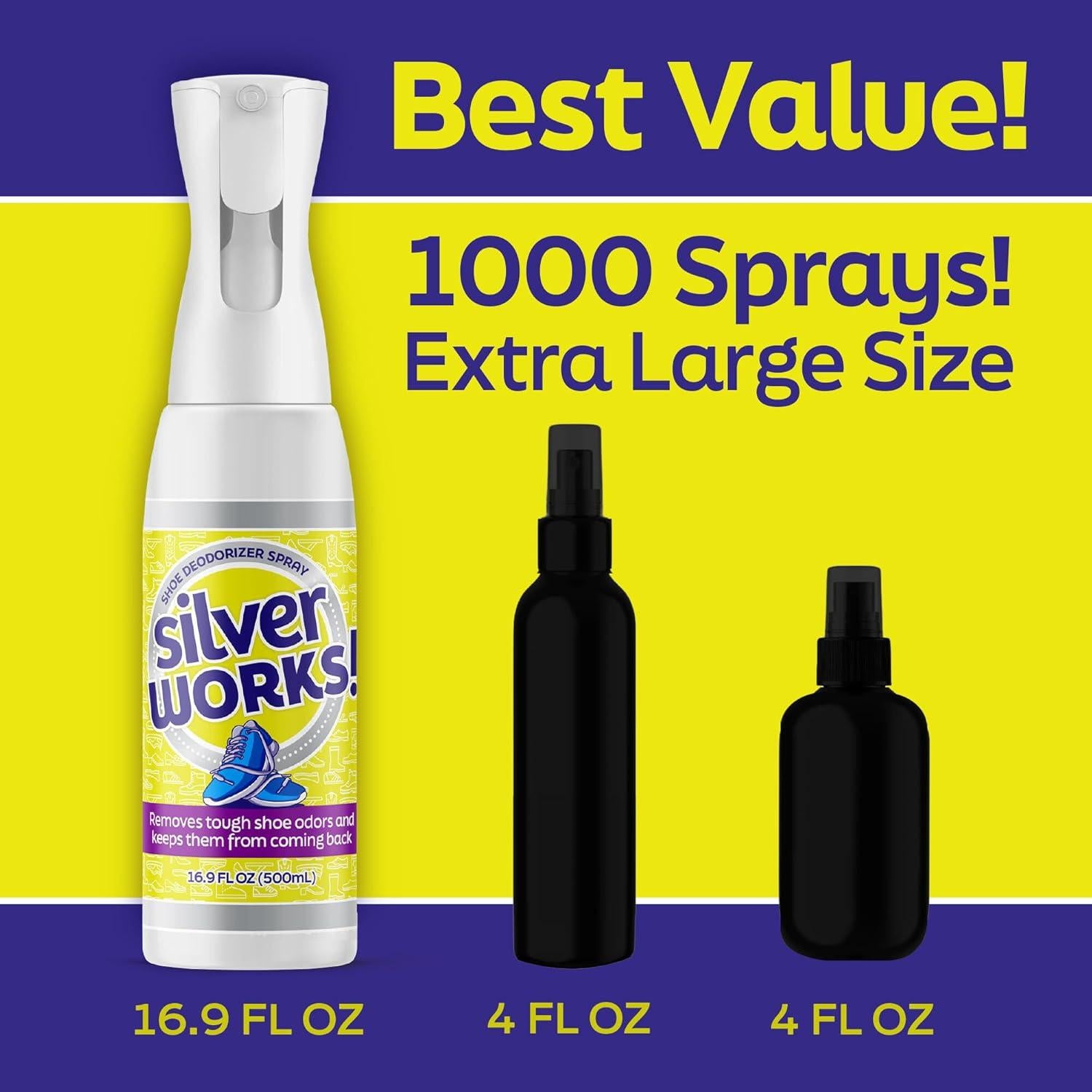 Spray Desodorante para Zapatos SilverWorks 500 ml Eliminador Olores