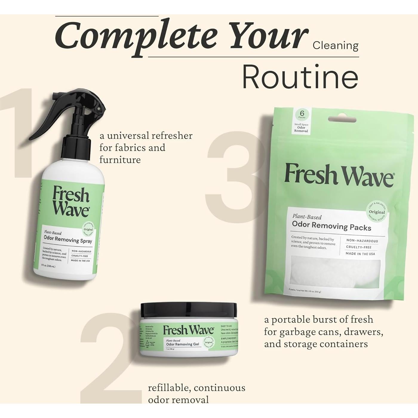 Gel Eliminador de Olores Fresh Wave 198 g - Paquete de 3