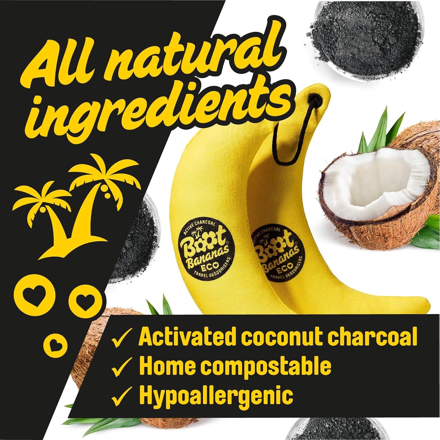 Desodorante Eco Travel Boot Bananas - Carbón Activado - 1 Par
