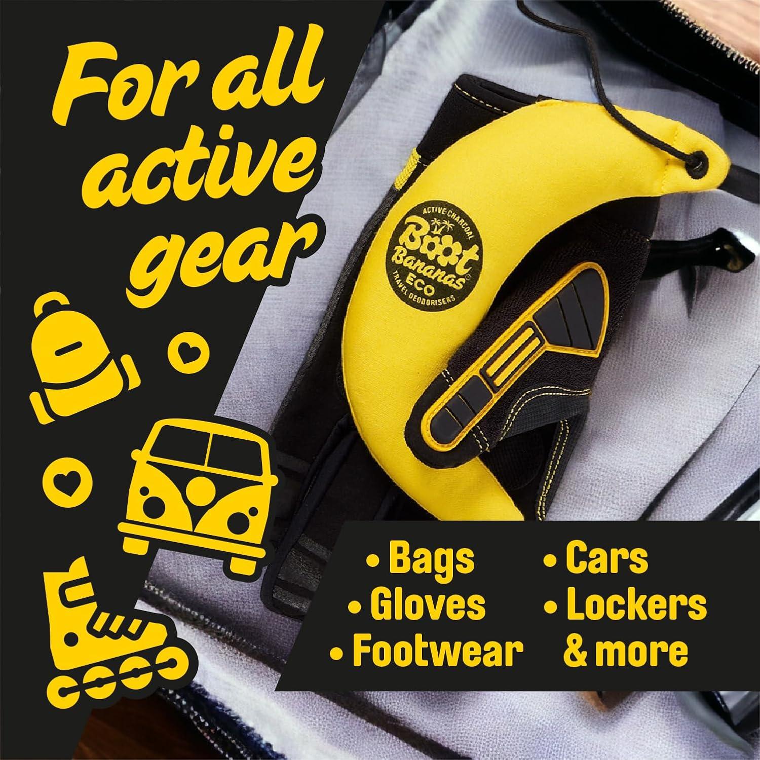 Desodorante Eco Travel Boot Bananas - Carbón Activado - 1 Par