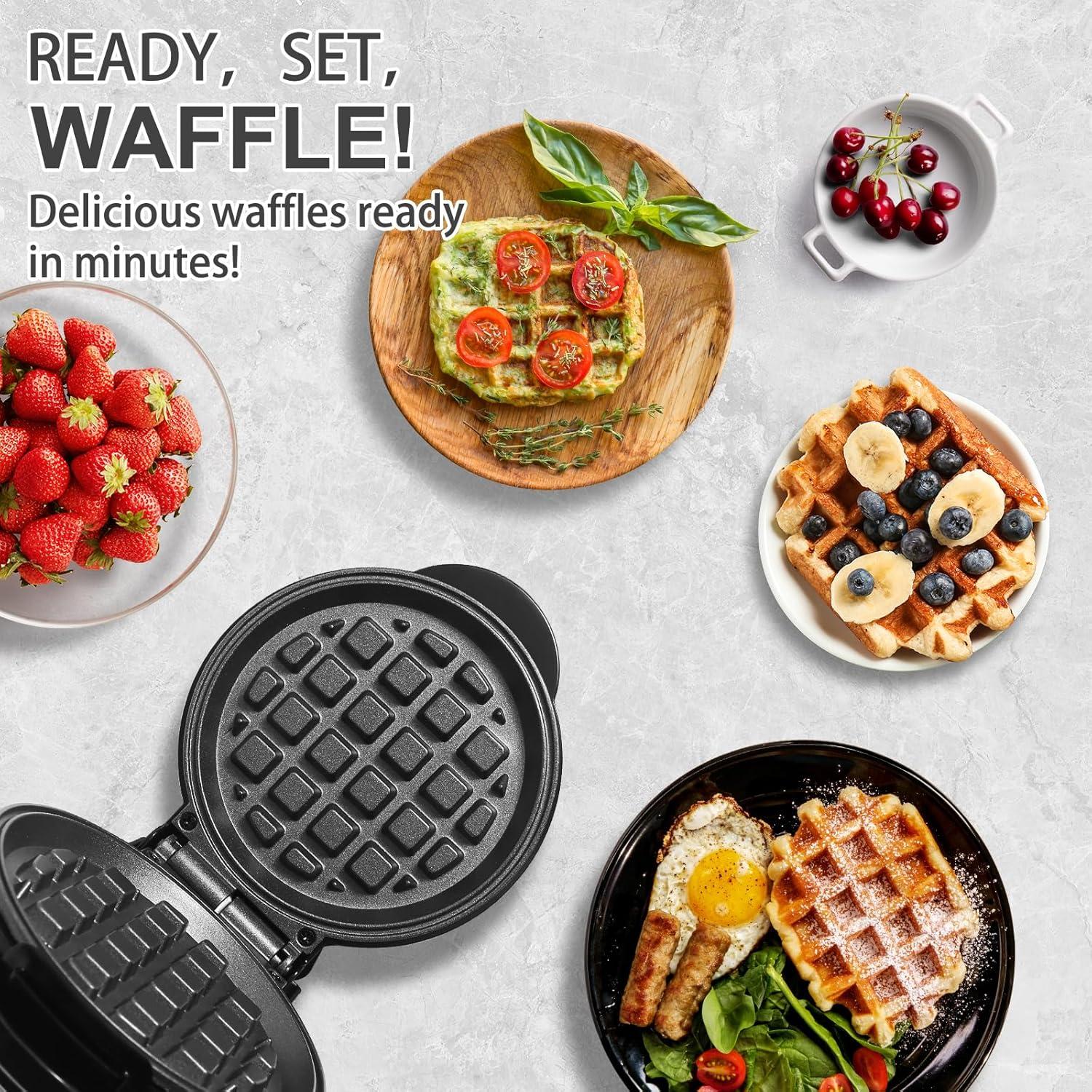 Mini Máquina de Waffles UVFAST 12,7 cm Antiadherente