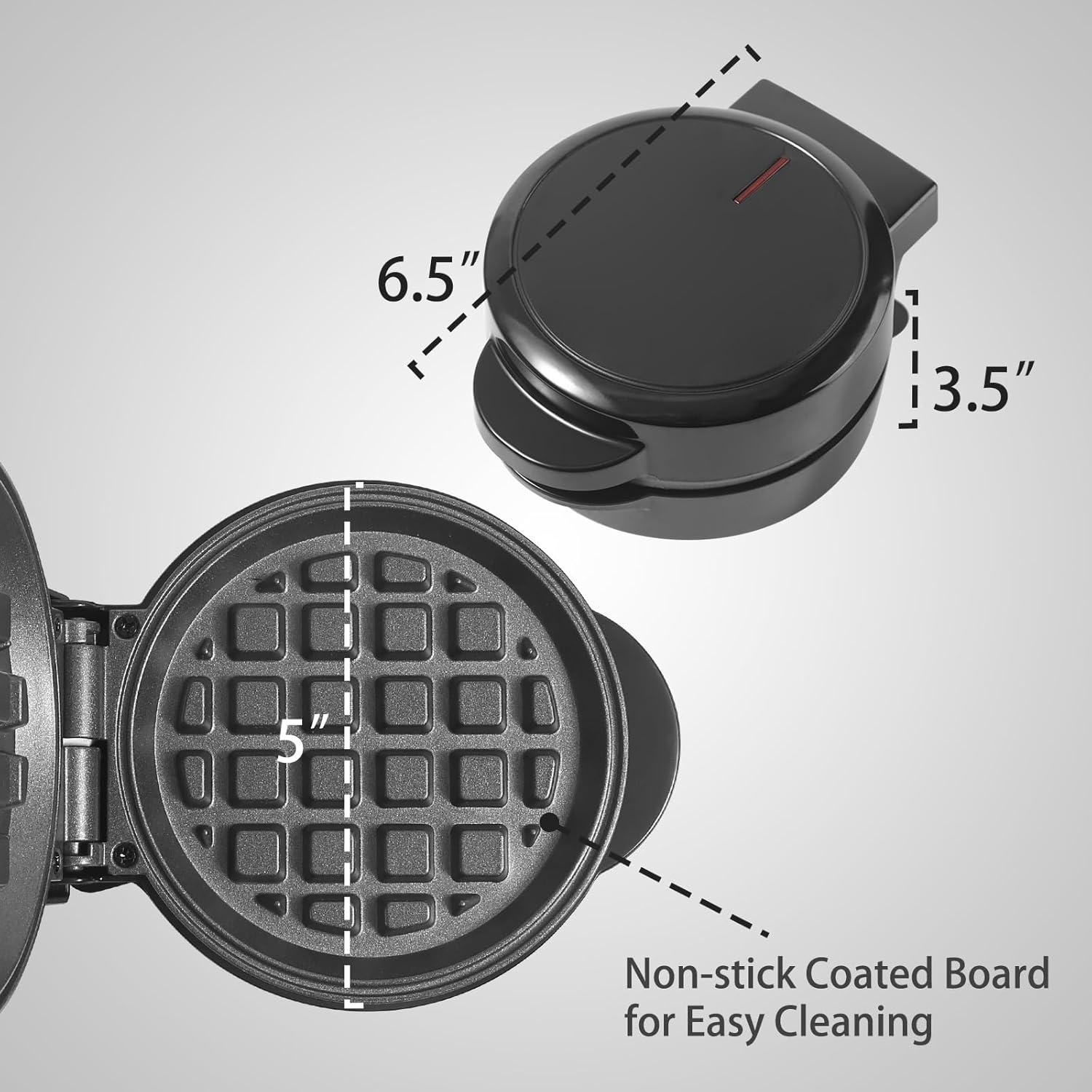 Mini Máquina de Waffles UVFAST 12,7 cm Antiadherente