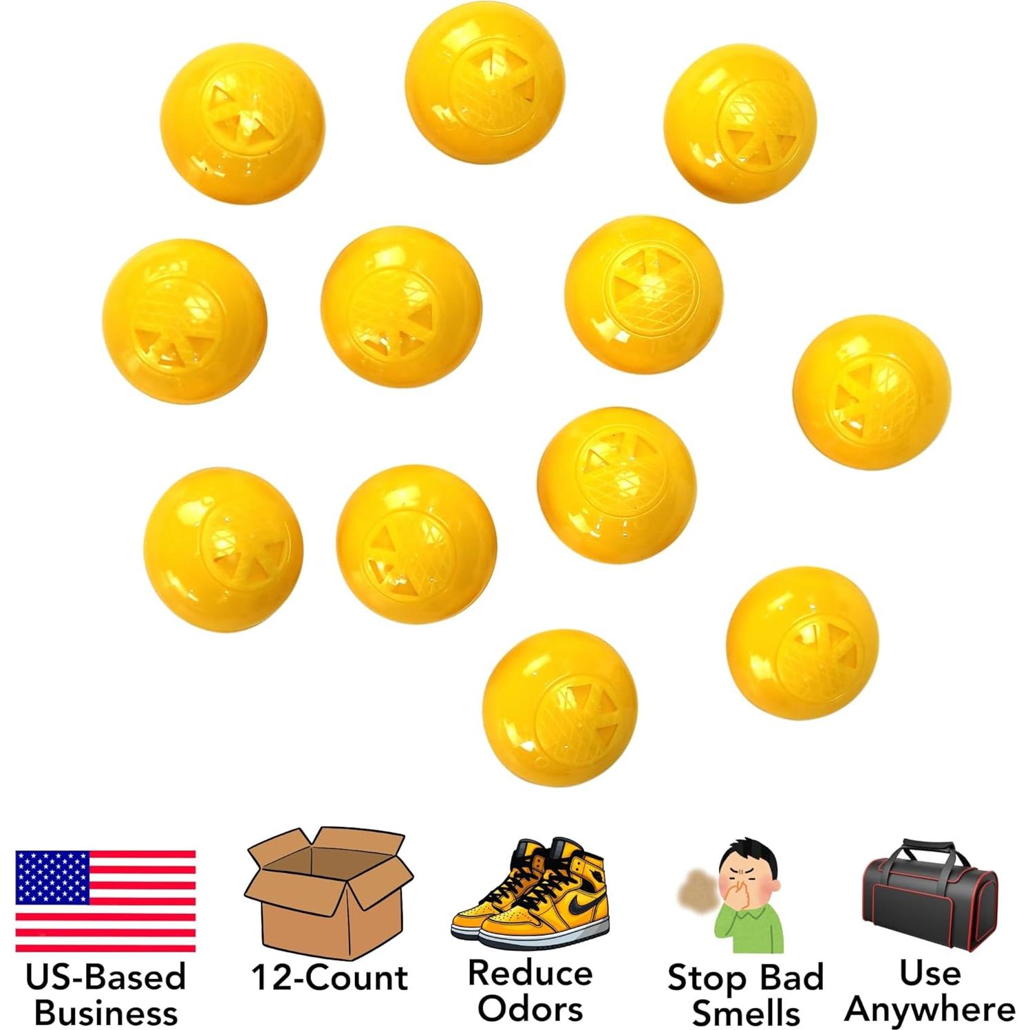 Paquete de 12 Esferas Desodorantes Iconikal Amarillo 2,54 cm