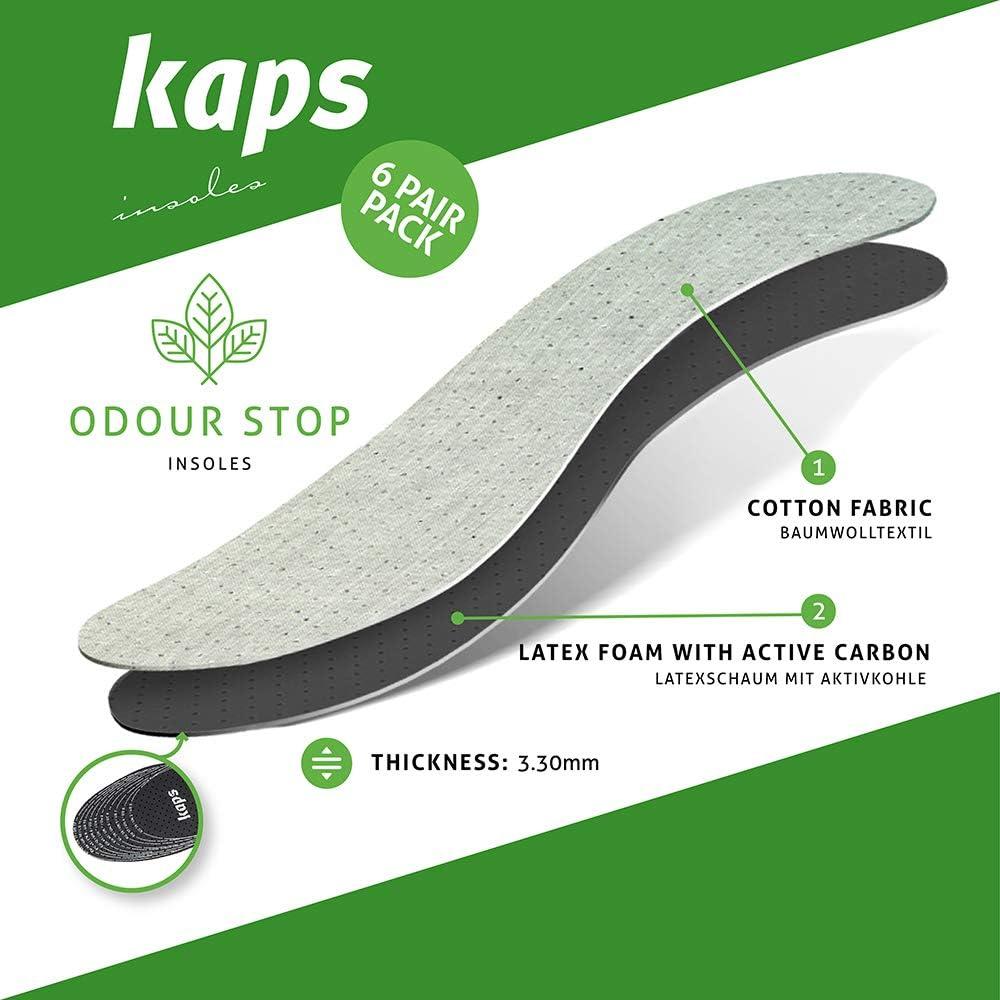 Paquete de 6 pares de plantillas Kaps Odour Stop 30 cm