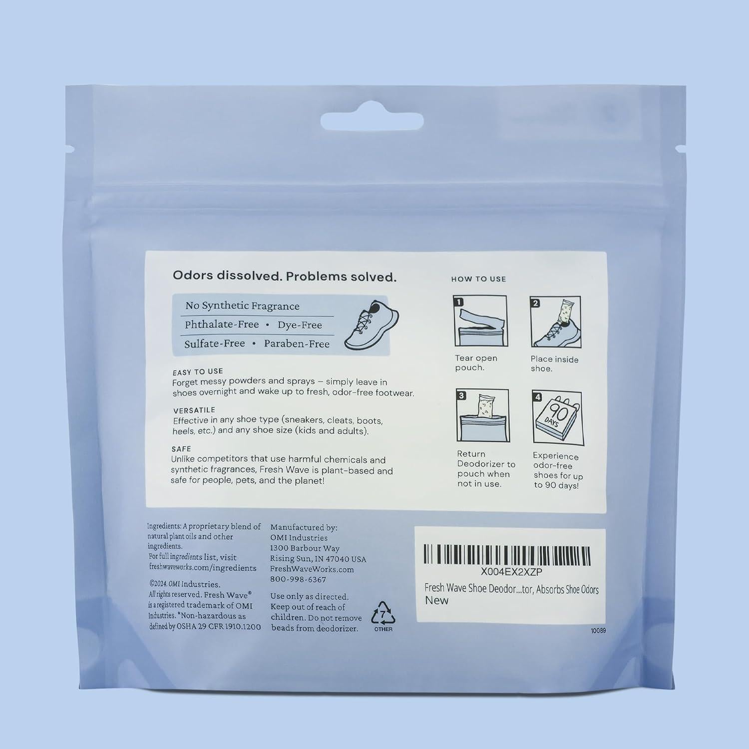 Desodorante de Zapatos Fresh Wave - Eliminador de Olores Natural