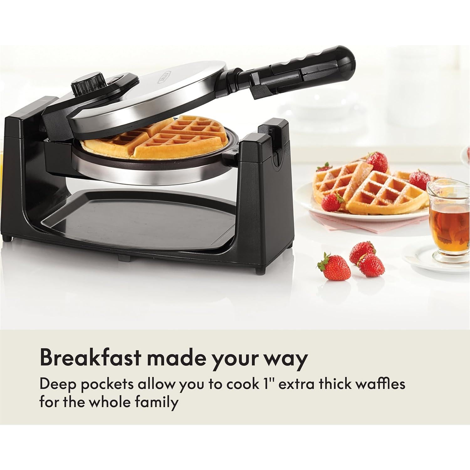 Máquina de Waffles BELLA Rotativa Acero Inoxidable 9 Niveles