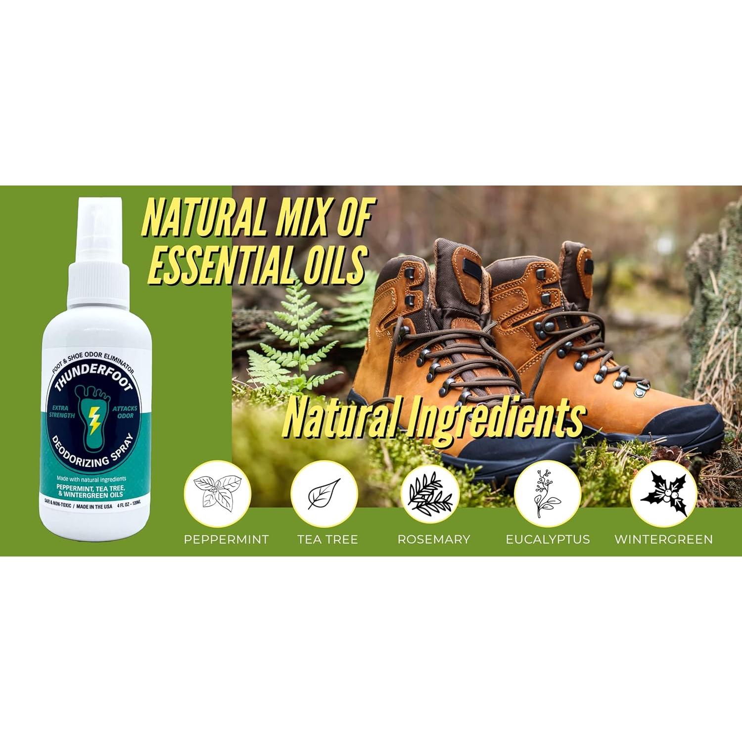 Spray desodorante natural Thunderfoot 113ml menta para zapatos