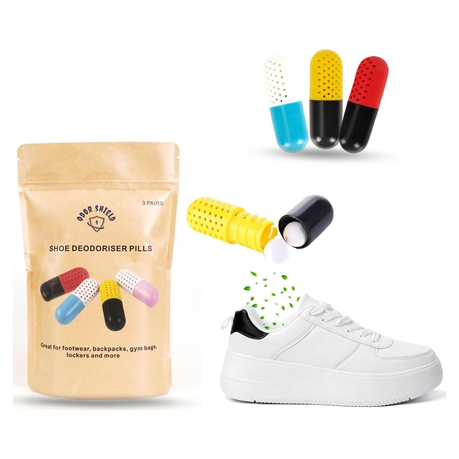 6 Pastillas Desodorantes para Zapatos Odor Shield - Absorbentes