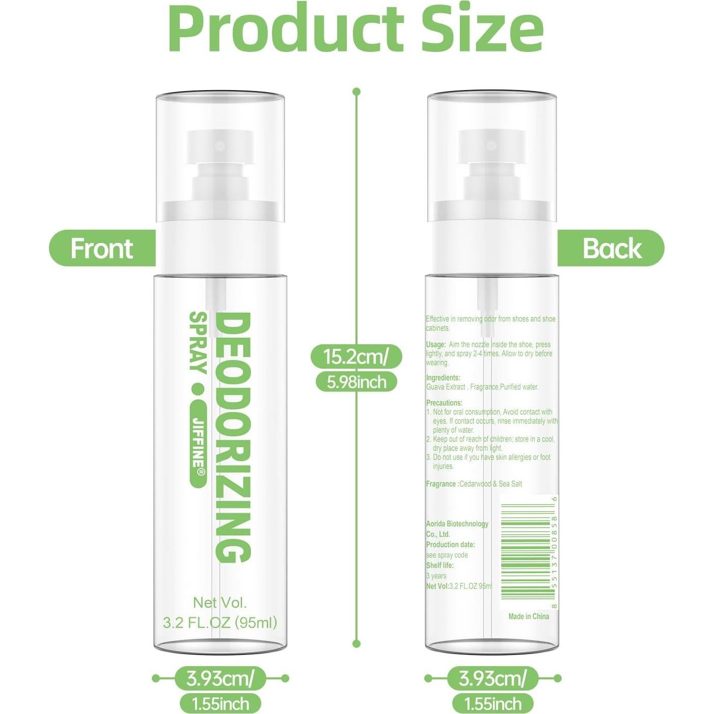 Spray Desodorante Natural Jiffine para Zapatos 85 ml