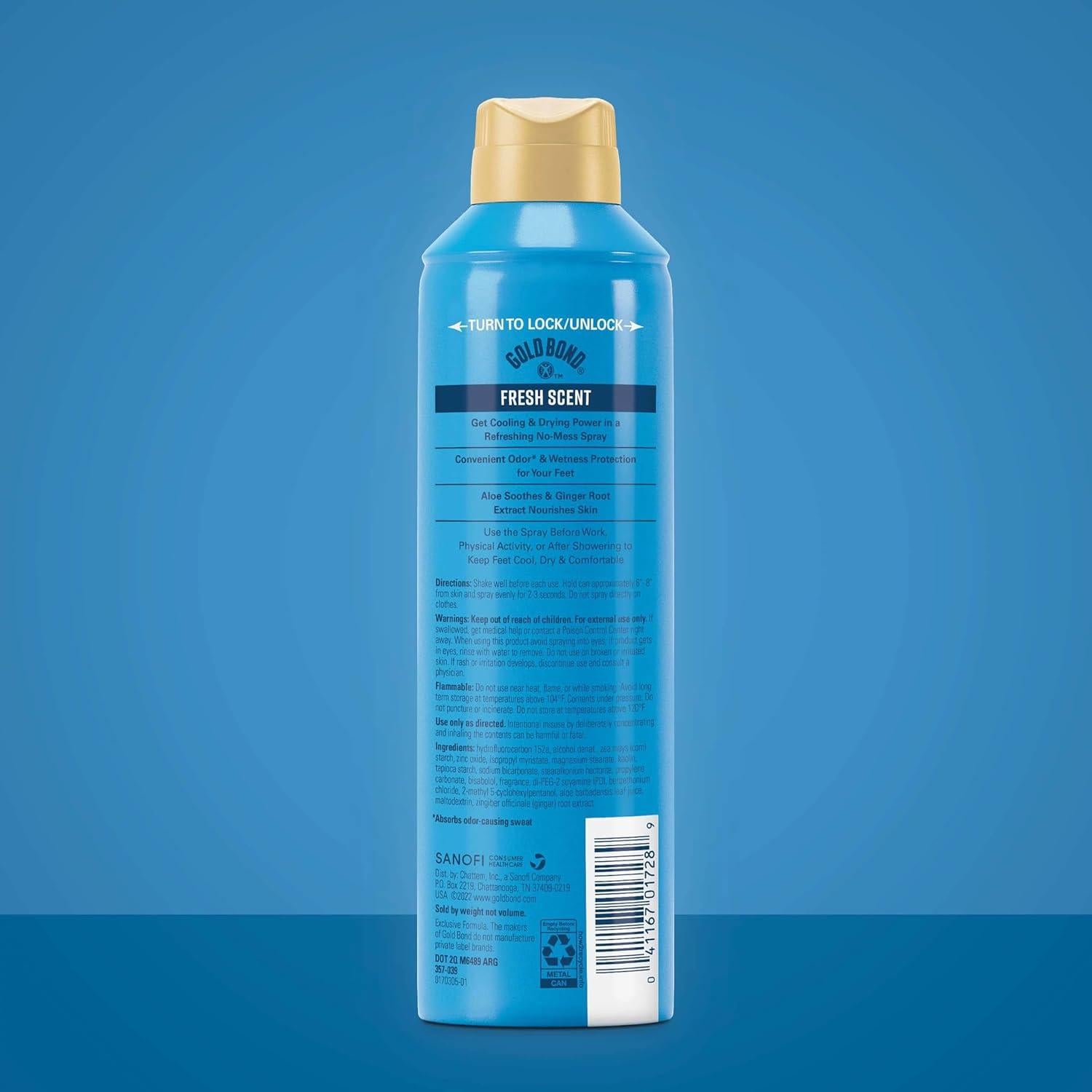 Gold Bond Spray de Polvo para Pies Sin Talco 198 g Aroma Fresco